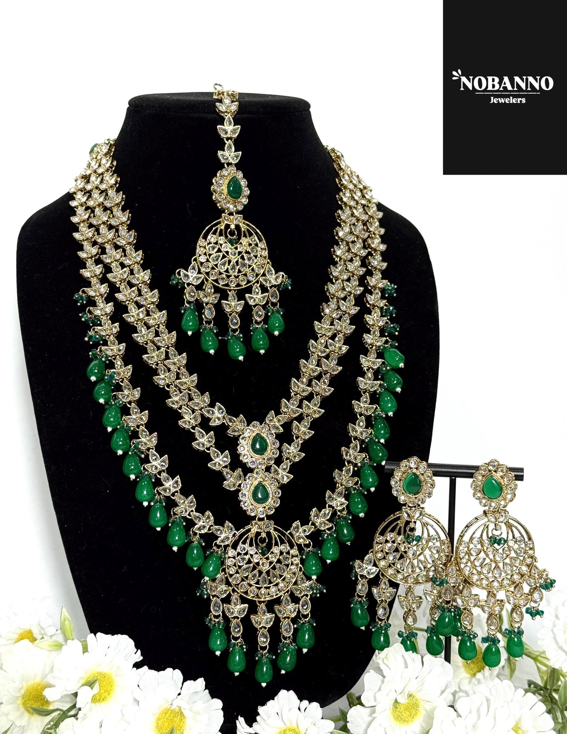 Pristine Handcrafted  Kundan long necklace  set/Indian Jewelry Set/ High Quality Kundan 4 Piece Set