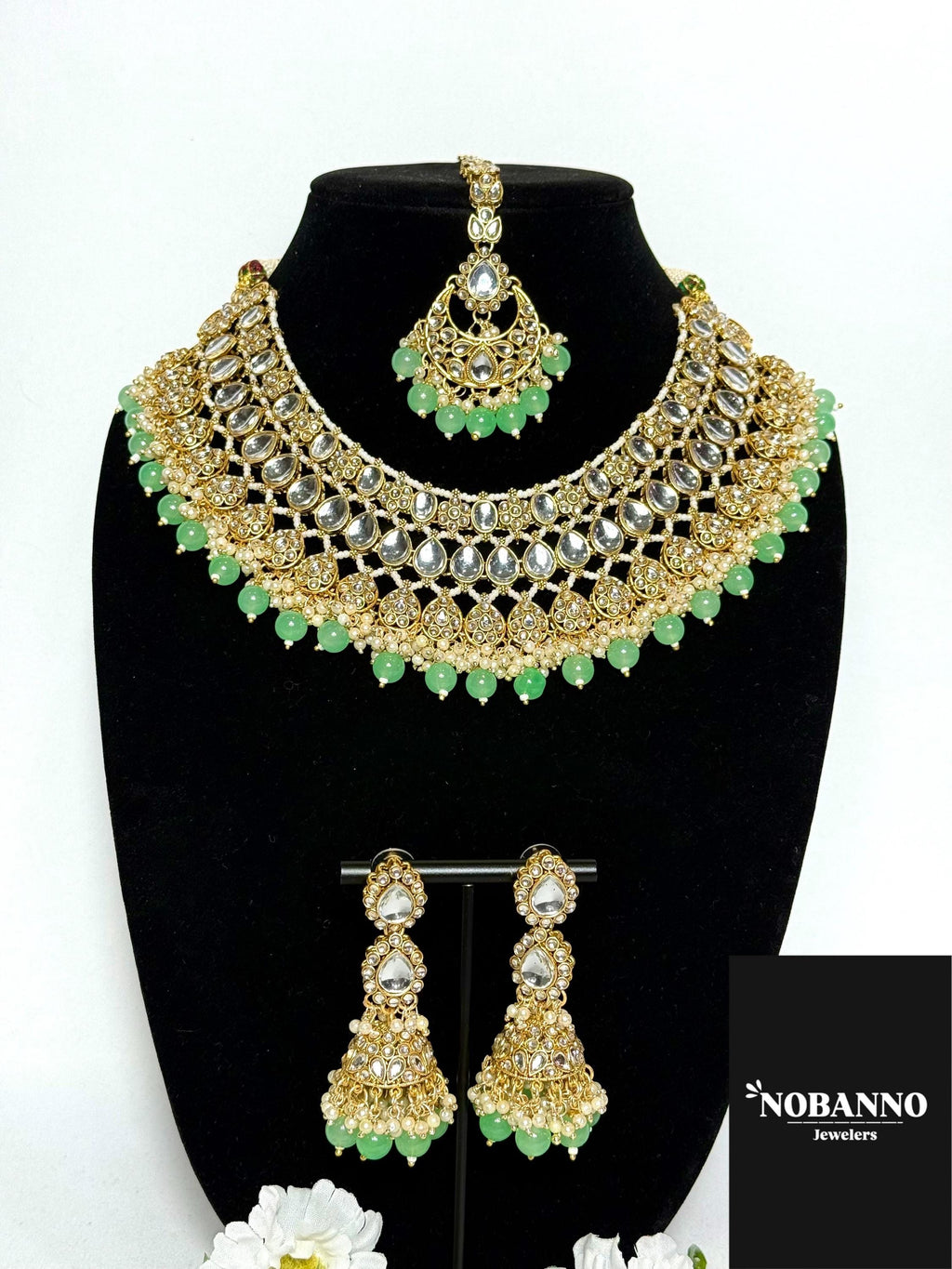 Handcrafted Kundan Necklace Set.Indian /pakistani/Bangladeshi Jewelry.