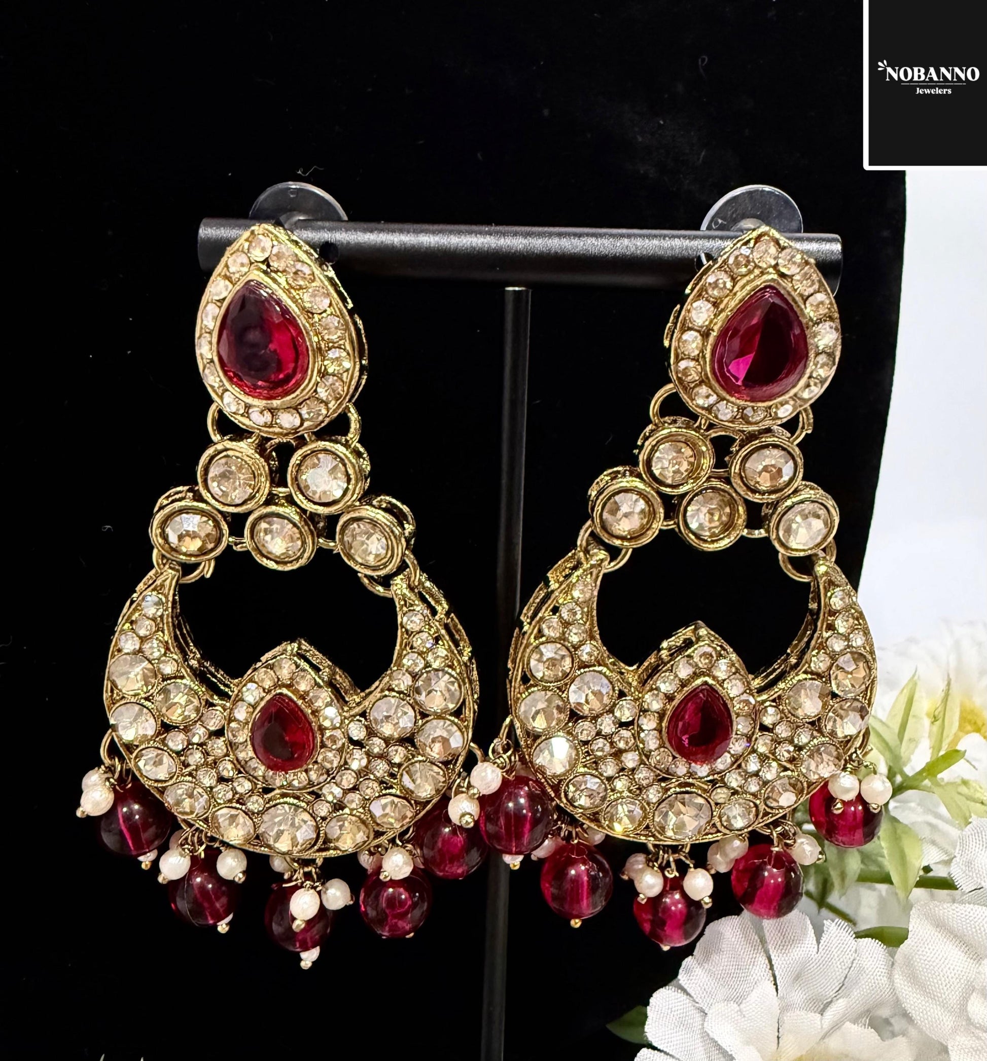 Pristine Handcrafted  Kundan Necklace set/Indian  Jewelry Set/ High Quality Kundan 4 Piece Set