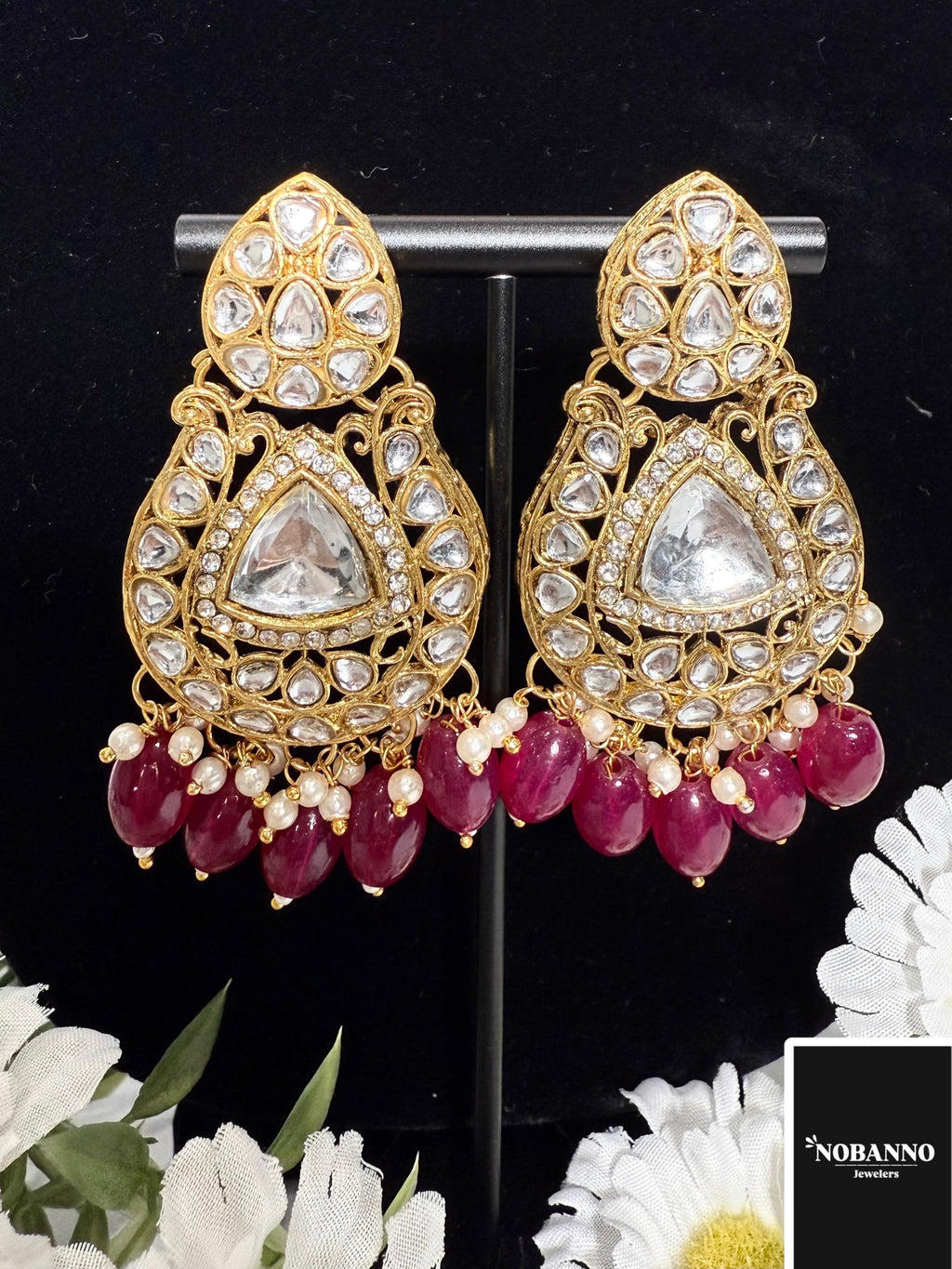 Pristine Handcrafted  Kundan Necklace set/Indian  Jewelry Set/ High Quality Kundan 4 Piece Set