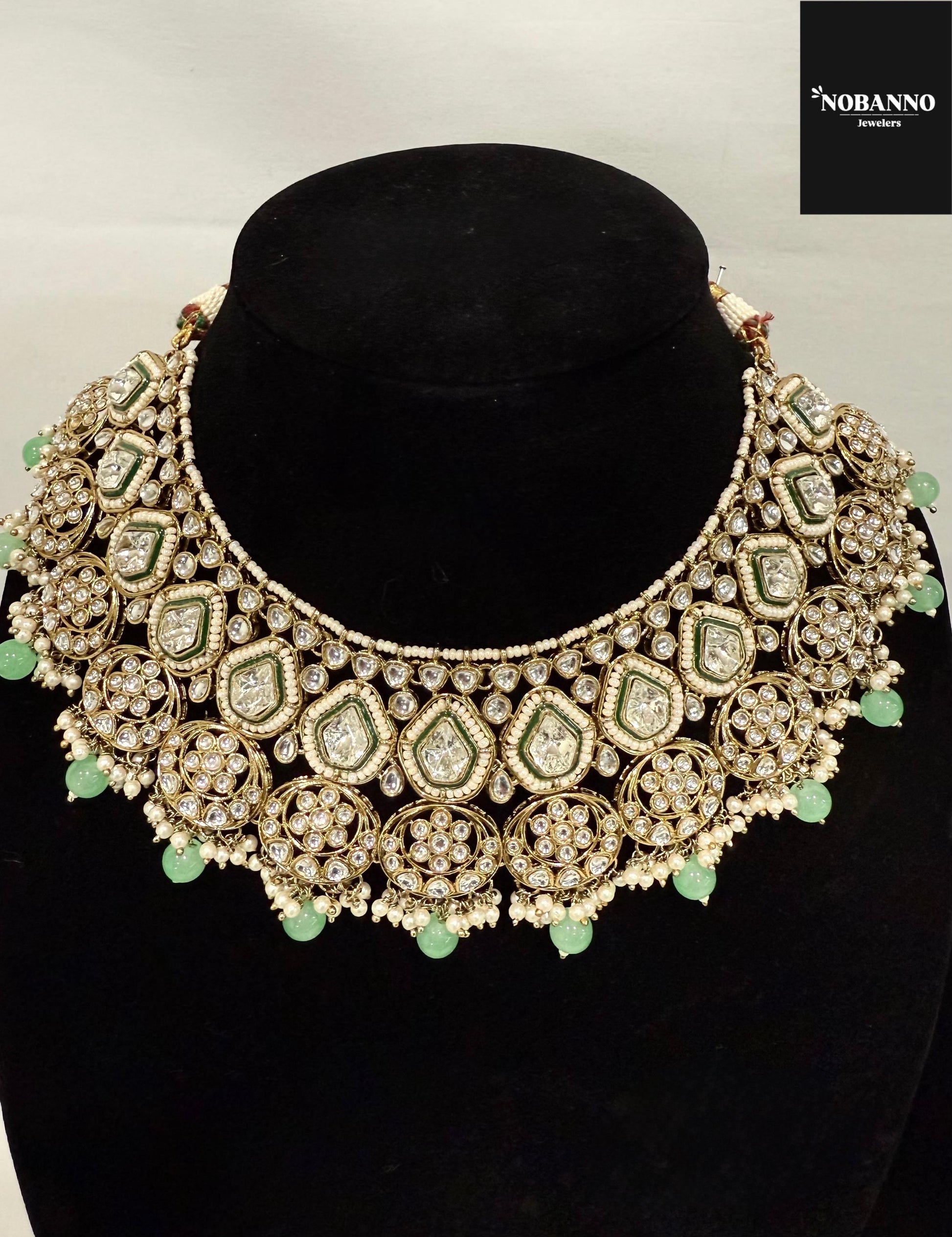 Pristine Handcrafted  Kundan Necklace set/Indian  Jewelry Set/ High Quality Kundan 4 Piece Set