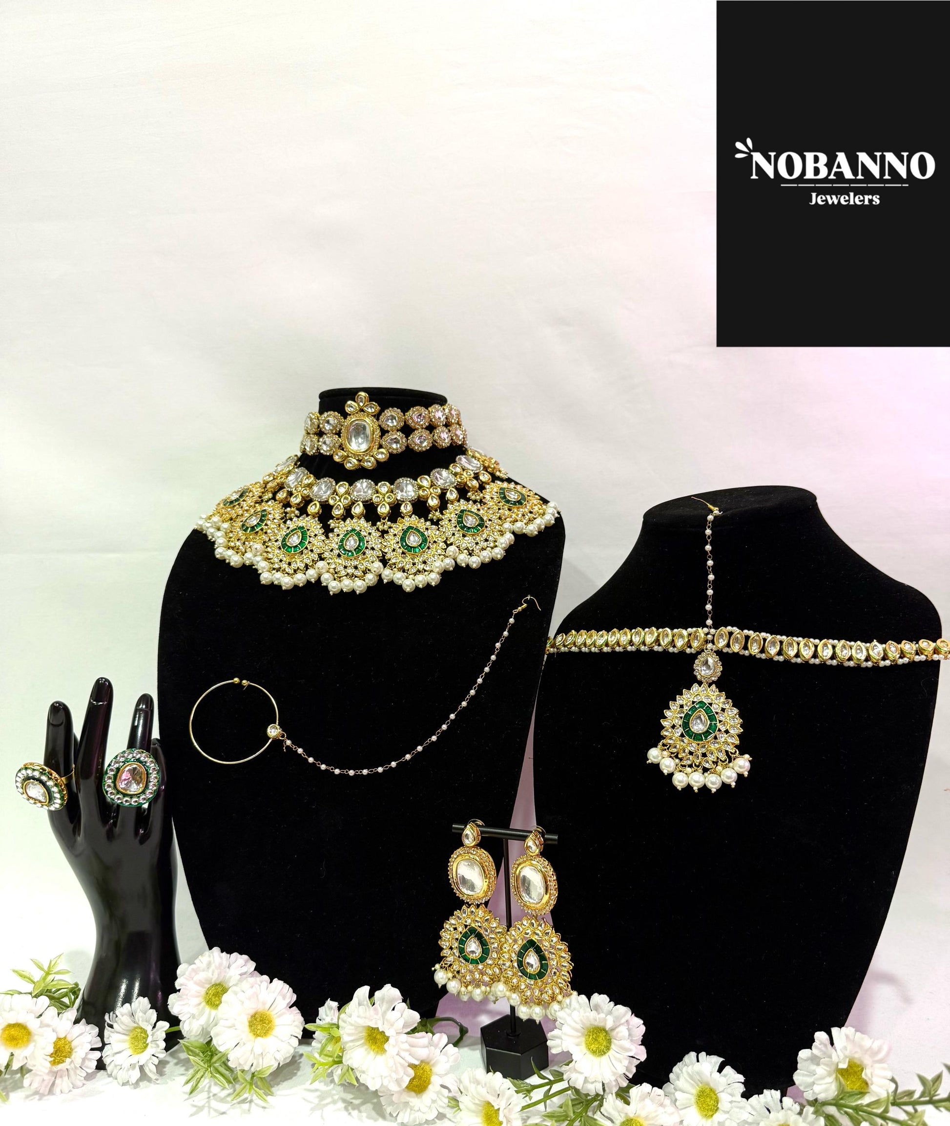 Pristine Handcrafted  Kundan Bridal set/Indian Full Bridal Jewelry Set/ High Quality Kundan 8 Piece Set