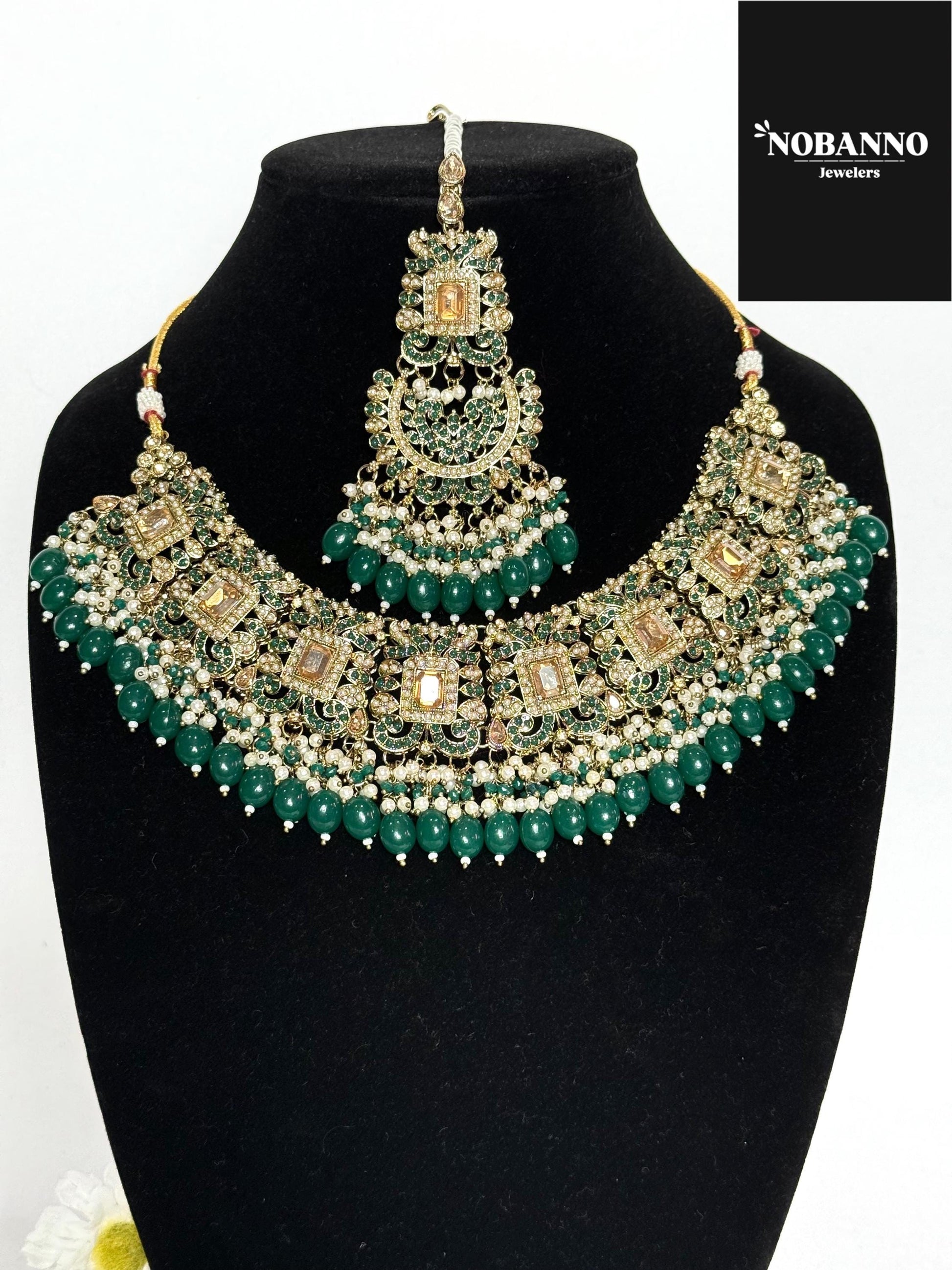 Pristine Handcrafted  pakistani Polki semi Bridal set/Indian Semi Bridal Jewelry Set/ High Quality Polki 5 Piece Set.