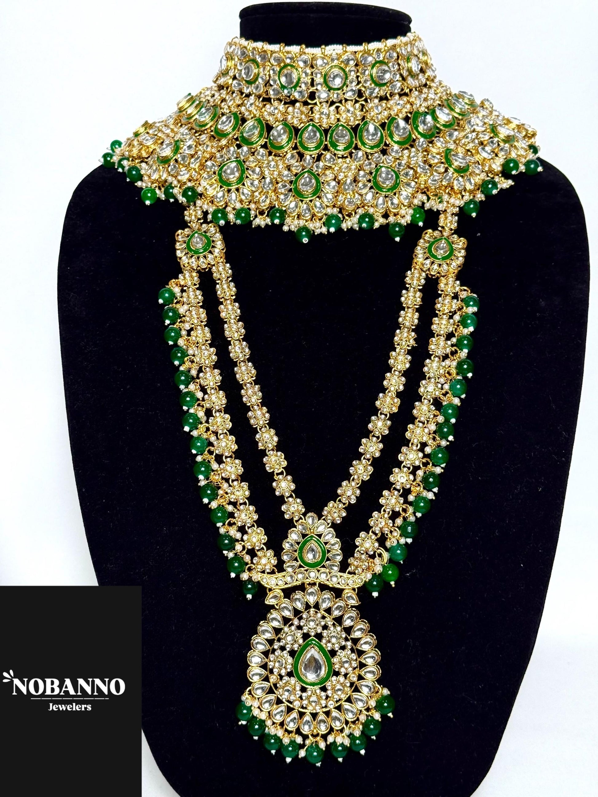 Pristine Handcrafted  Kundan Bridal set/Indian Full Bridal Jewelry Set/ High Quality Kundan Polki 9 Piece Set