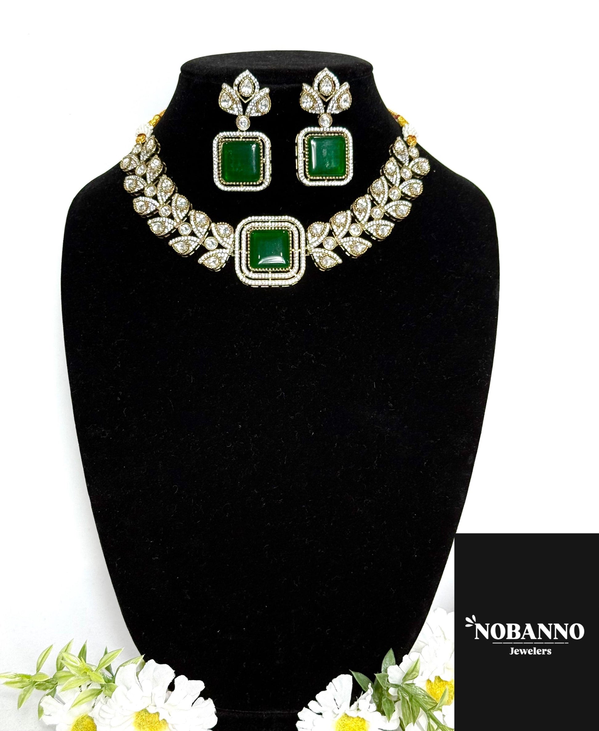 Premium Quality Moissanite Kundan Victorian Polished Jewelry Set/Indian Jewellery/ kundan jewellery/High quality stone choker set.