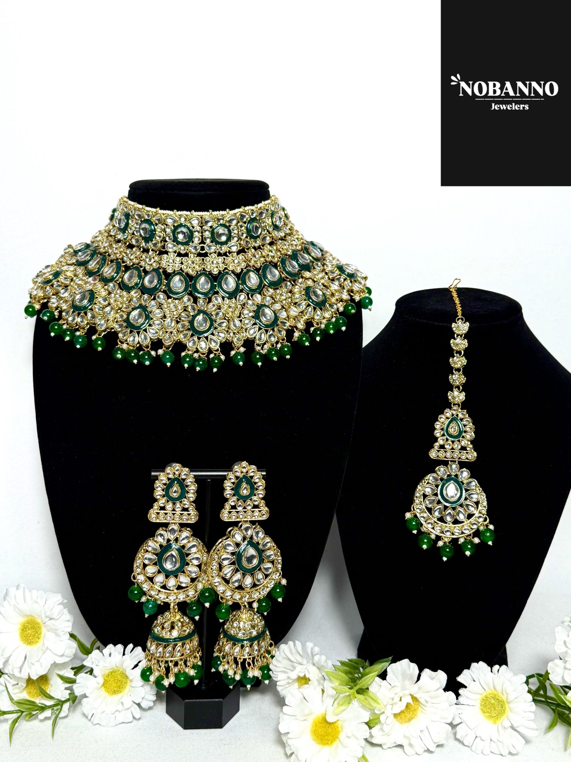 Handcrafted Kundan Necklace Set.Indian /pakistani/Bangladeshi Jewelry.