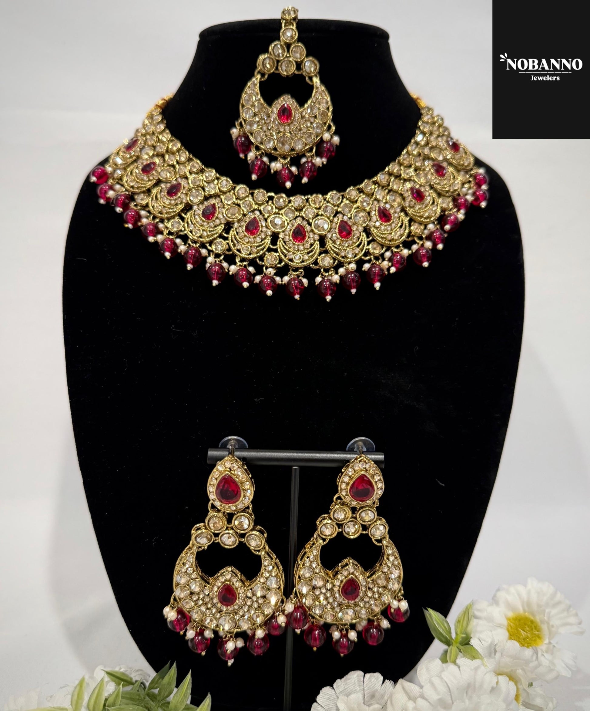Pristine Handcrafted  Kundan Necklace set/Indian  Jewelry Set/ High Quality Kundan 4 Piece Set