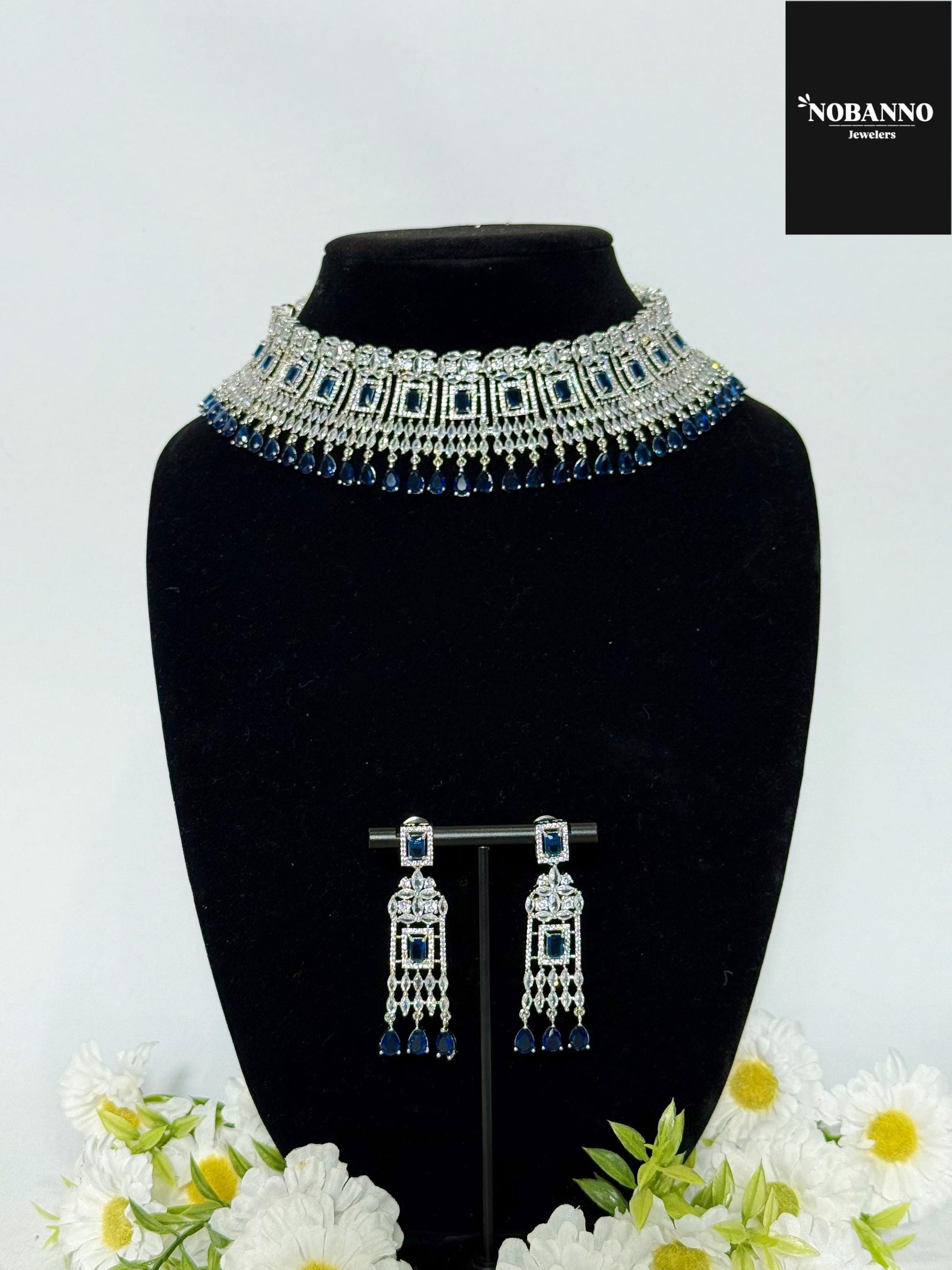 Pristine Handcrafted  American diamond set/Cz jewelry/Indian Jewelry Set.