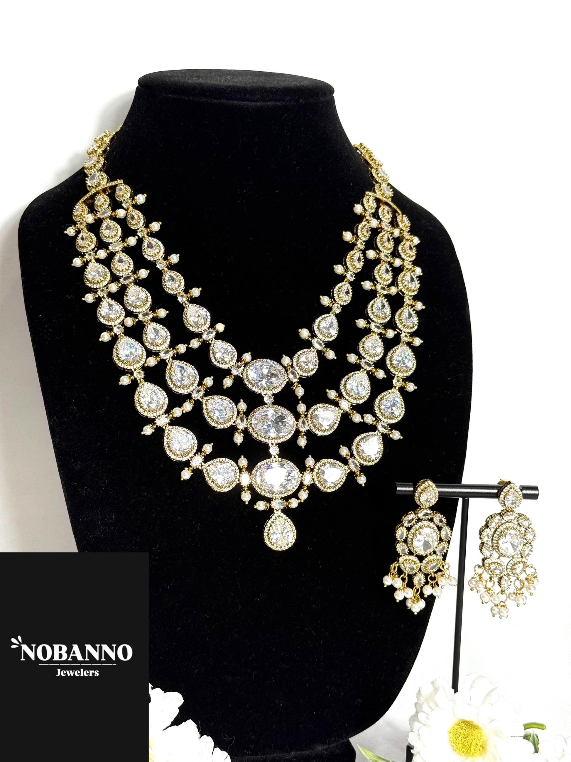 Premium Quality Moissanite Kundan Victorian Polished Jewelry Set/Indian Jewellery/ kundan jewellery/High quality stone neacklace set.