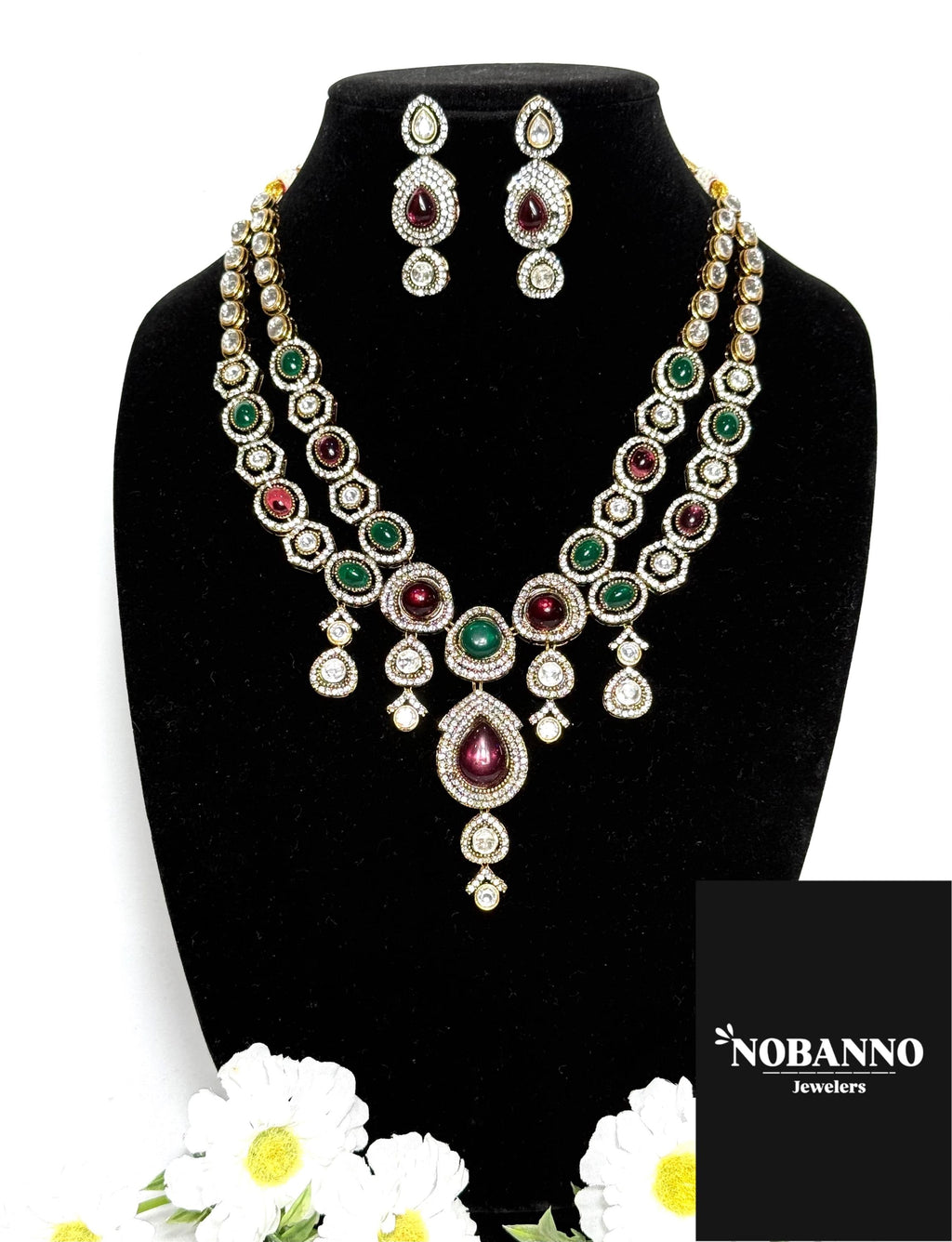 Premium Quality Victorian Polished long necklace Set/Indian Jewellery/ Victorian jewellery.