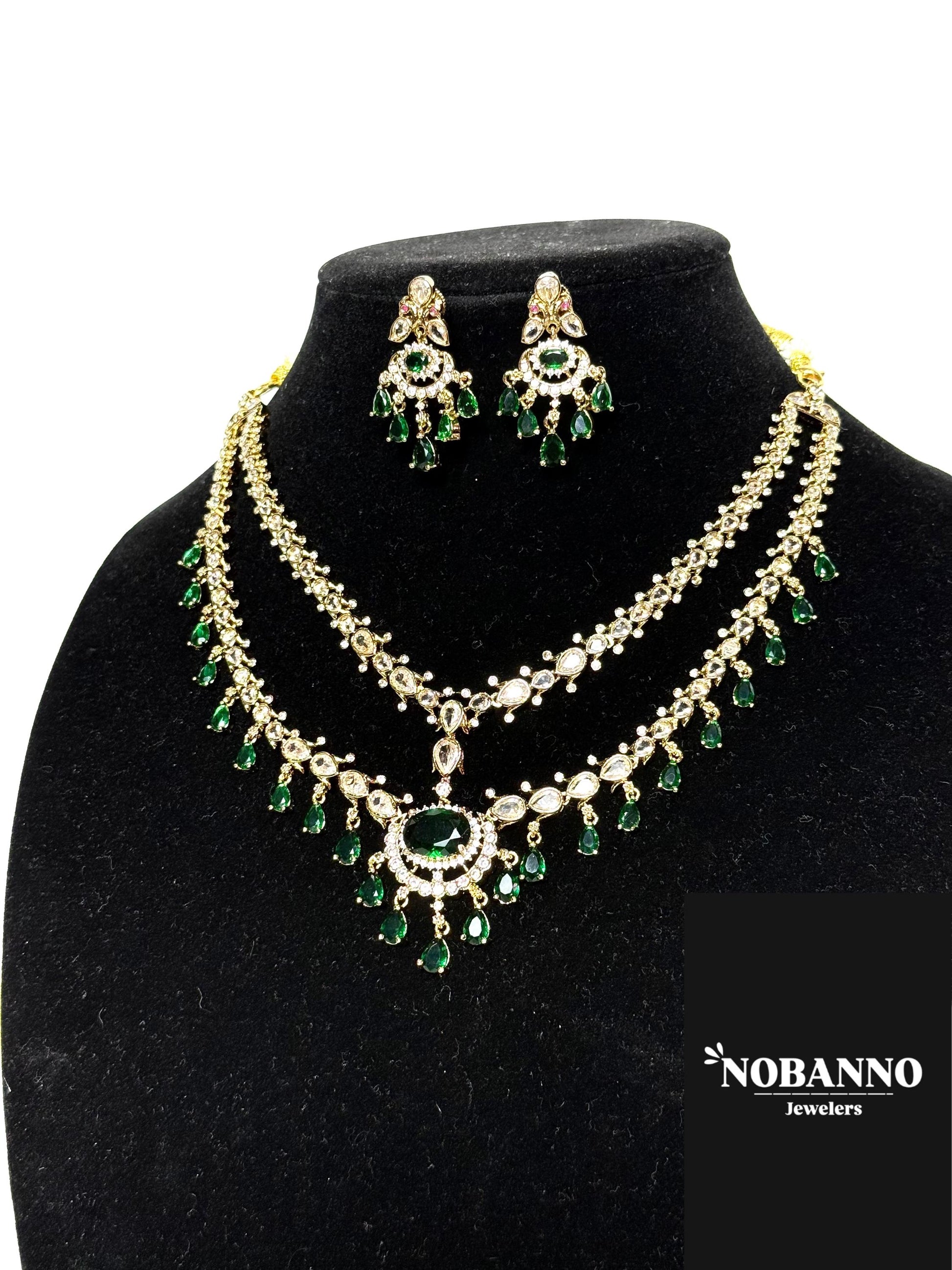 Premium Quality Moissanite Kundan Victorian Polished Jewelry Set/Indian Jewellery/ kundan jewellery/High quality stone neacklace set.