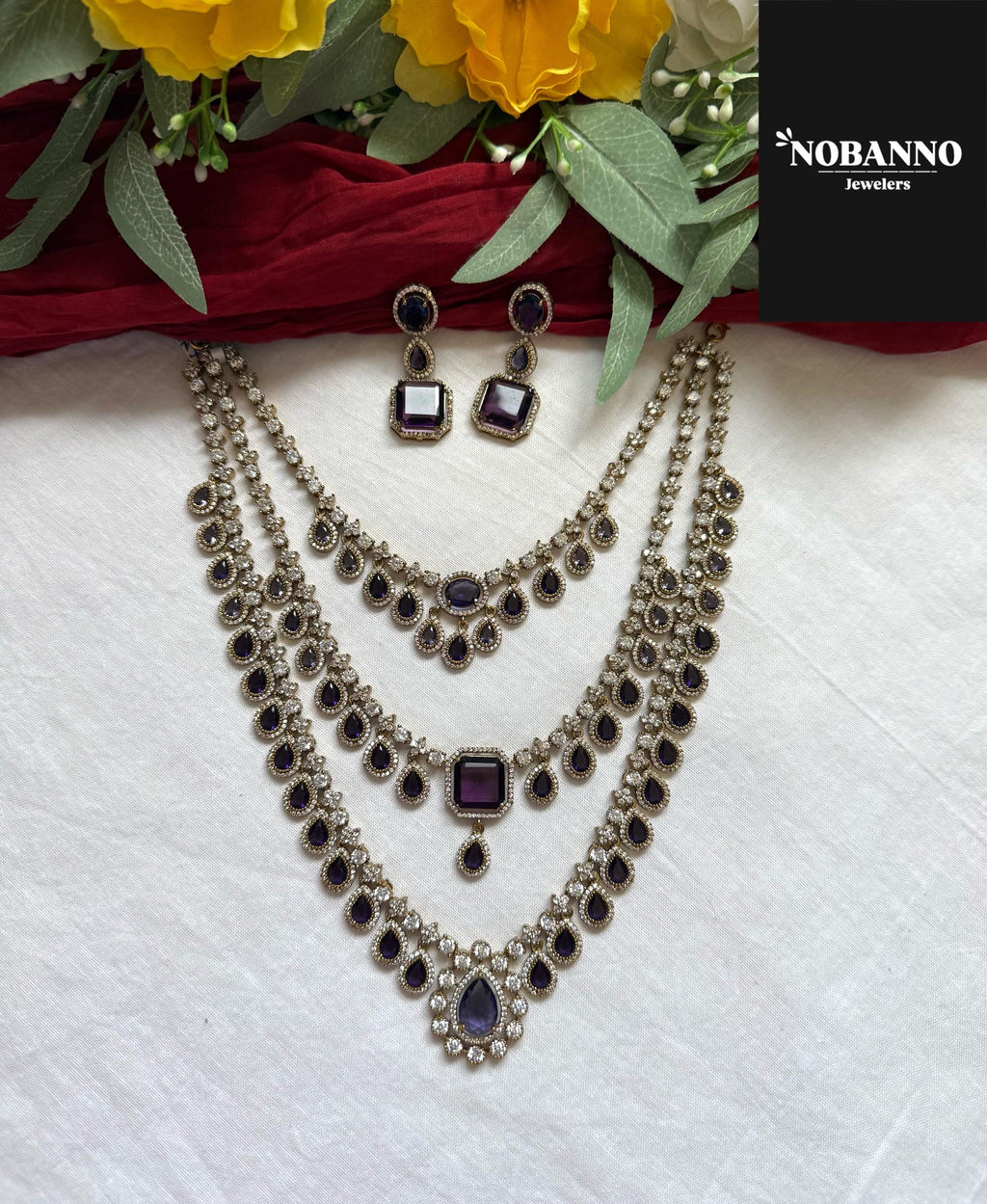 Premium Quality Moissanite Polki Victorian Polished Jewelry Set/Indian Jewellery/ kundan jewellery/High quality necklace set.