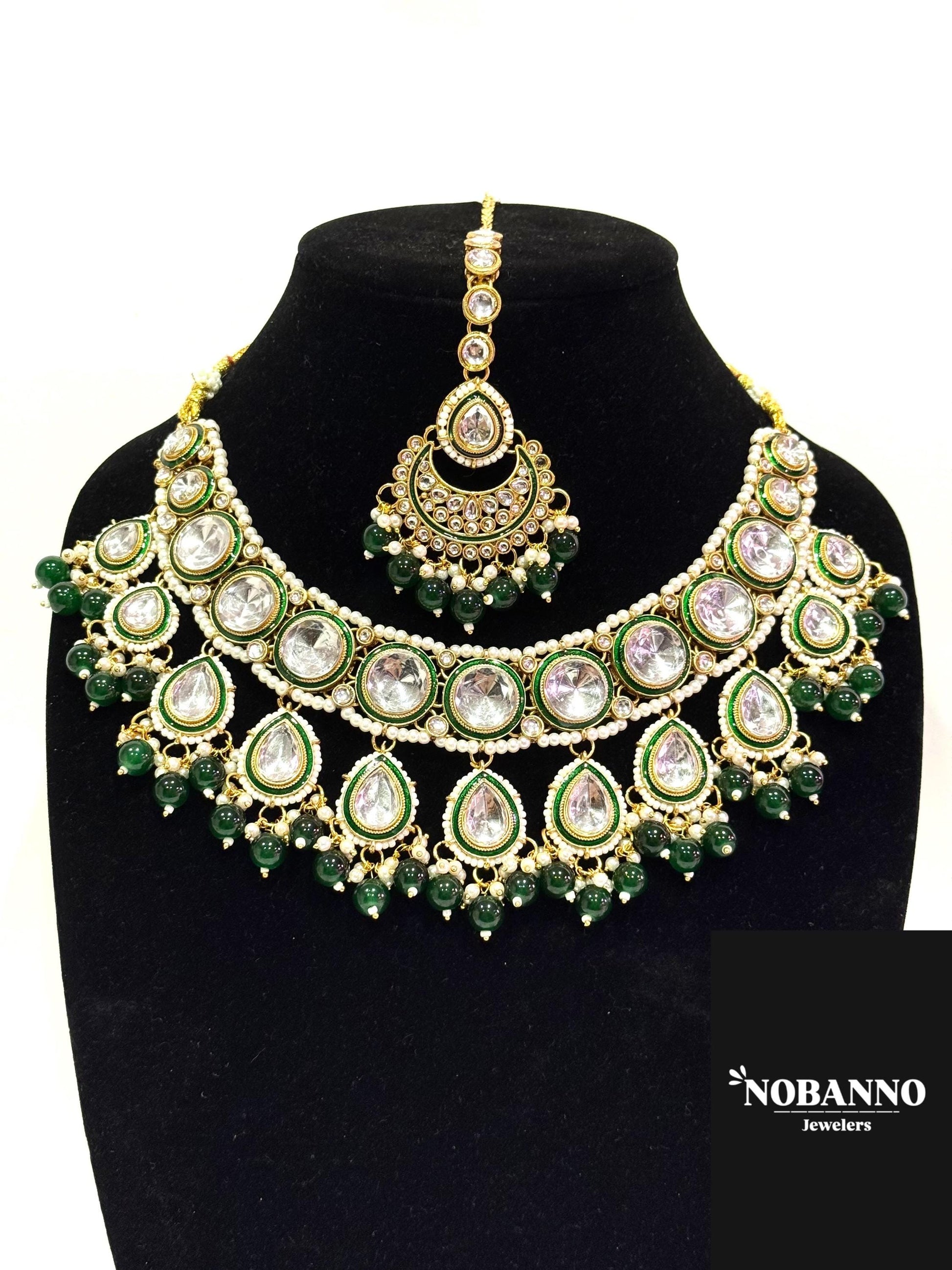 Pristine Handcrafted  Kundan Necklace set/Indian  Jewelry Set/ High Quality Kundan 4 Piece Set