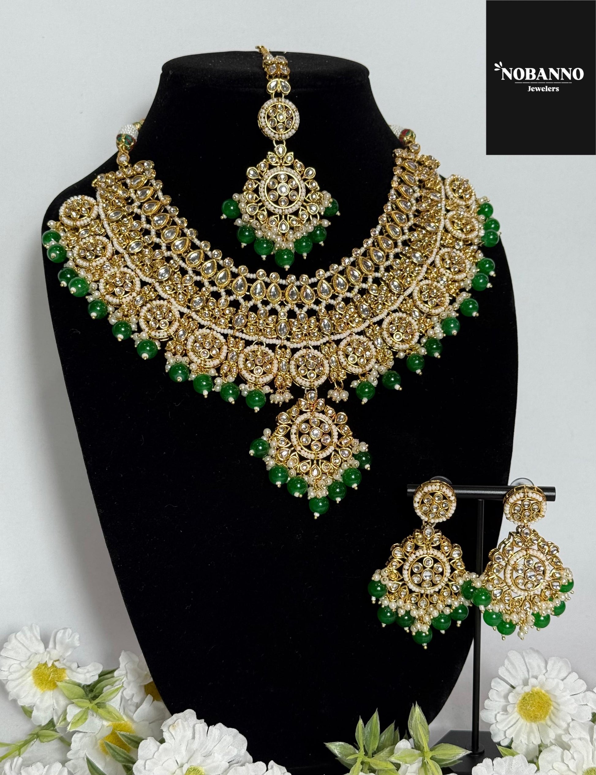 Pristine Handcrafted  Kundan Necklace set/Indian  Jewelry Set/ High Quality Kundan 4 Piece Set
