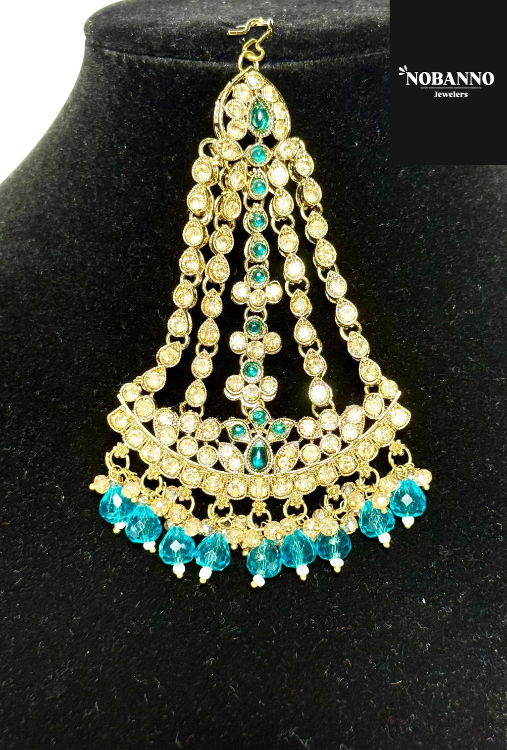 Pristine Handcrafted Kundan Semi Bridal  Necklace set/Indian Jewelry Set/ High Quality Kundan 5 Piece Set.