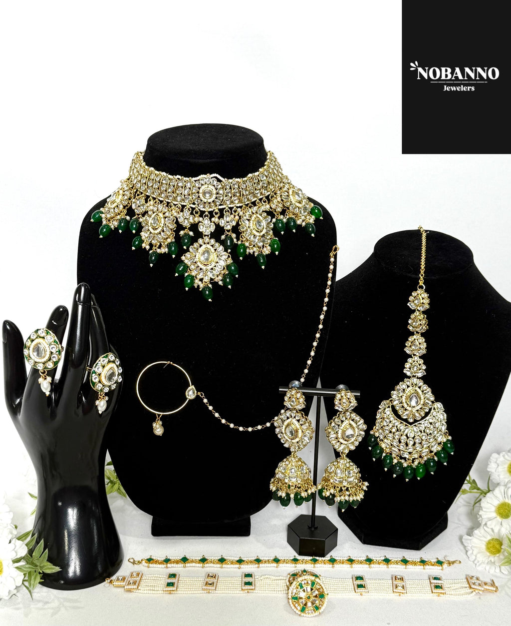 Pristine Handcrafted  Kundan Bridal set/Indian Full Bridal Jewelry Set/ High Quality Kundan 9 Piece Set
