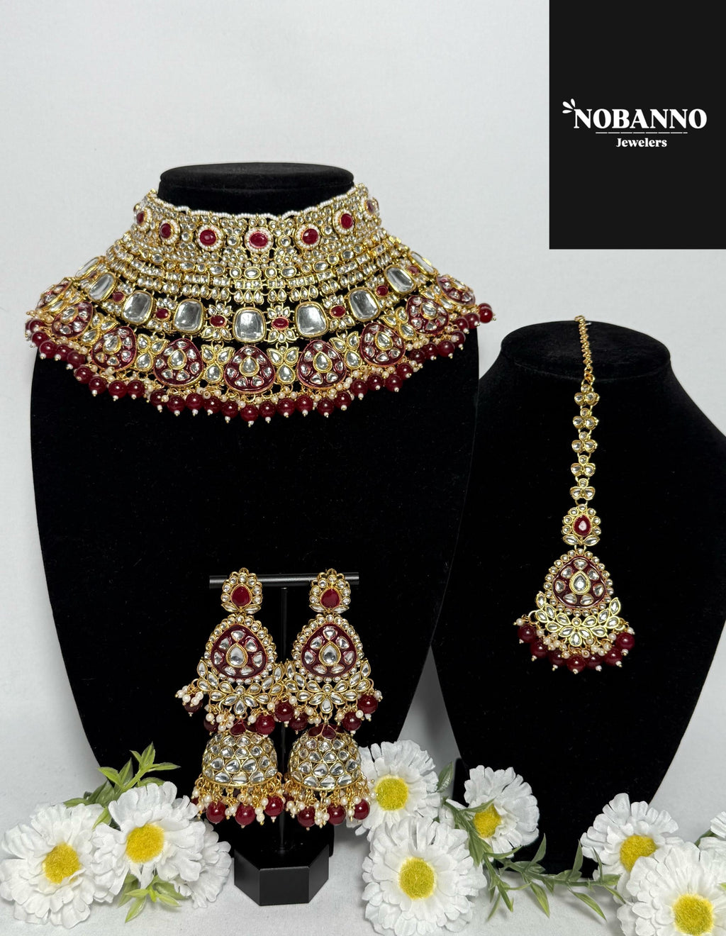 Pristine Handcrafted  Kundan Semi Bridal set/Indian Full Bridal Jewelry Set/ High Quality Kundan 4 Piece Set