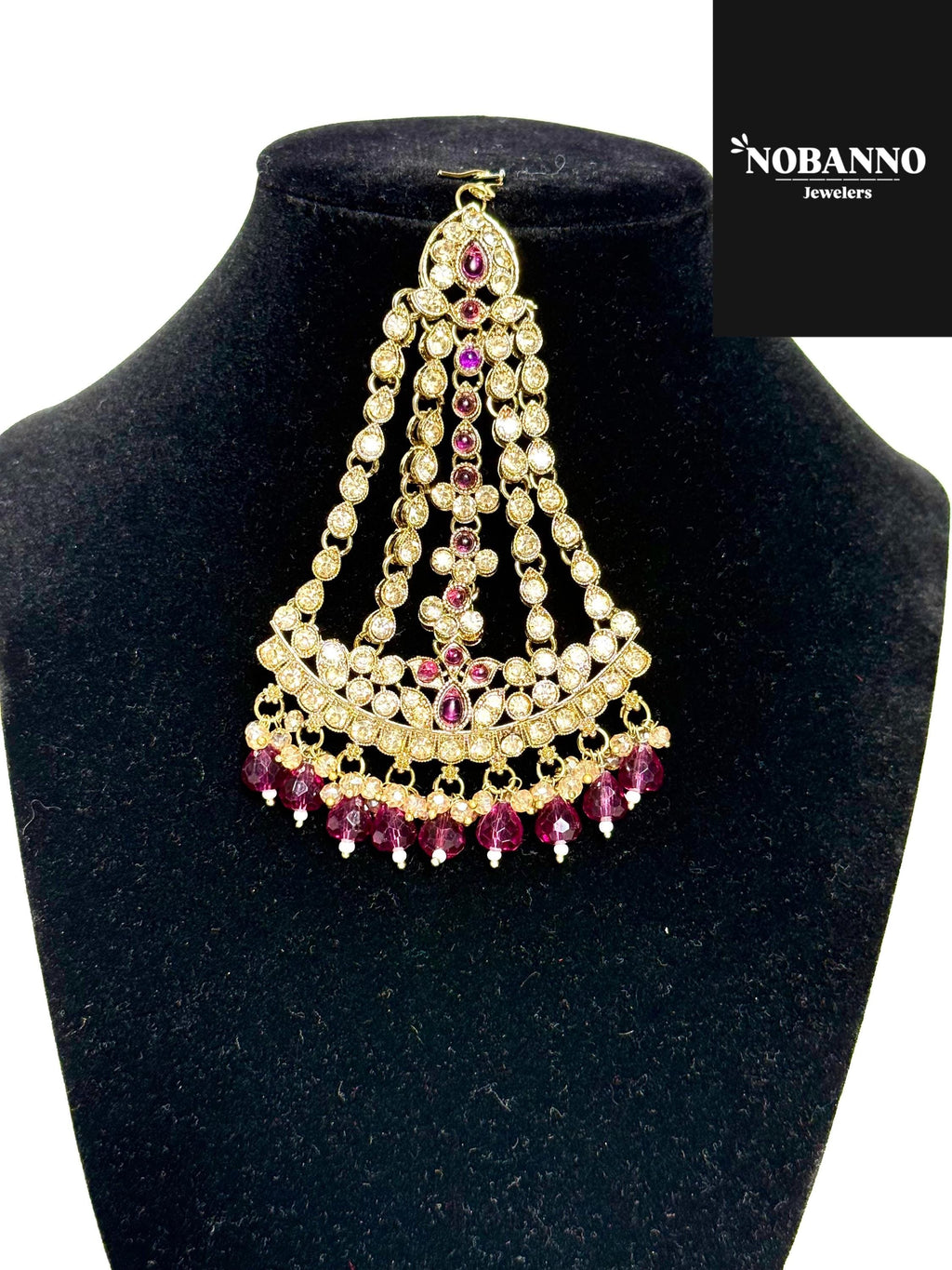 Pristine Handcrafted Kundan Semi Bridal  Necklace set/Indian Jewelry Set/ High Quality Kundan 5 Piece Set.