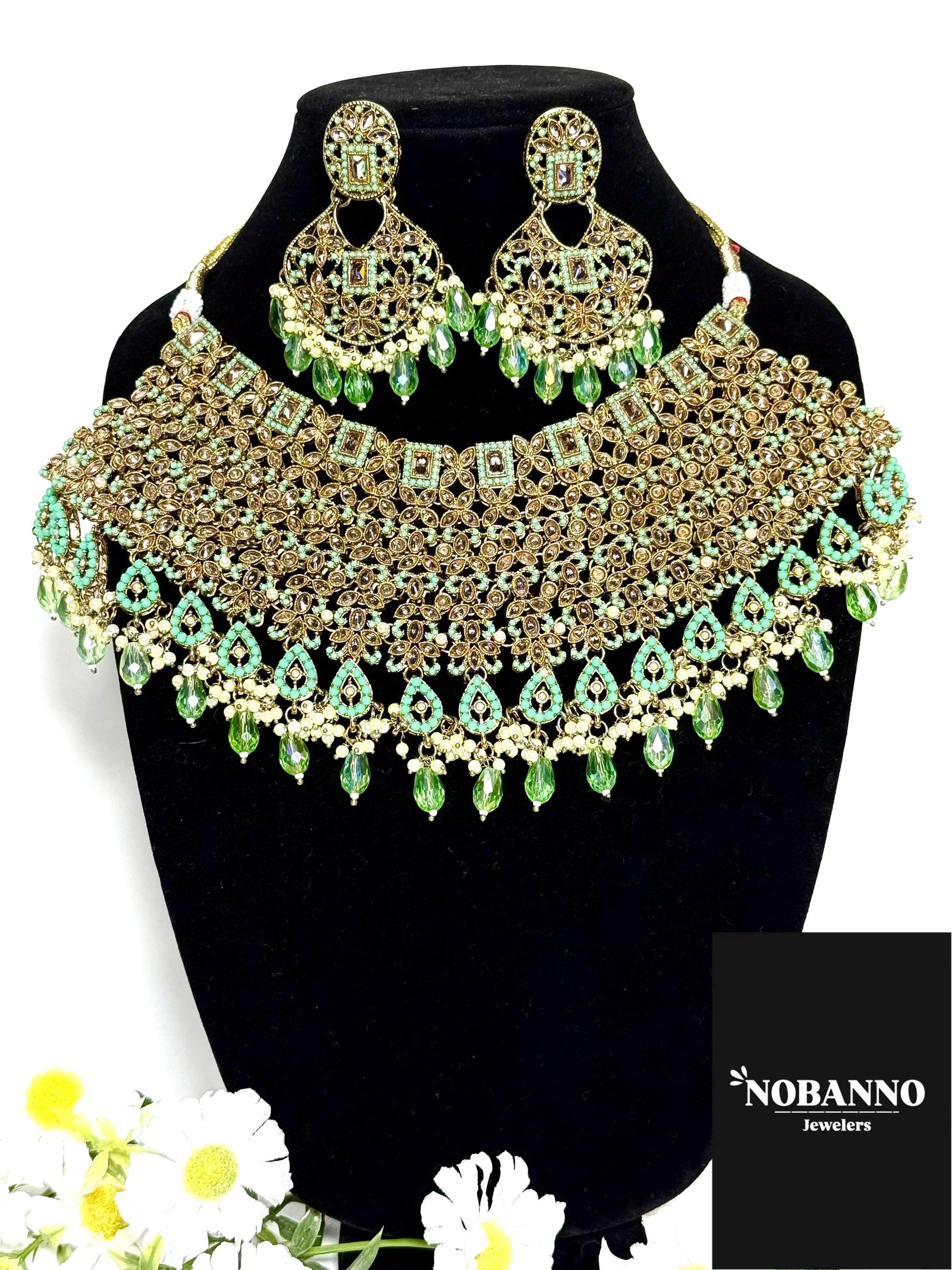 Pristine Handcrafted  Polki Kundan Bridal set/Indian Semi Bridal Jewelry Set/ High Quality Kundan Polki 5 Piece Set