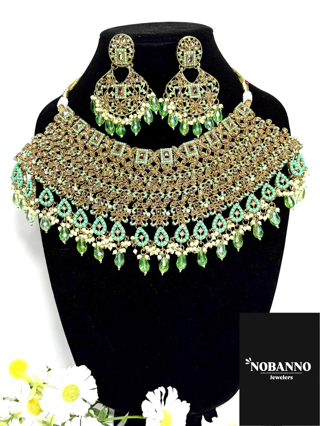 Pristine Handcrafted  Polki Kundan Bridal set/Indian Semi Bridal Jewelry Set/ High Quality Kundan Polki 5 Piece Set