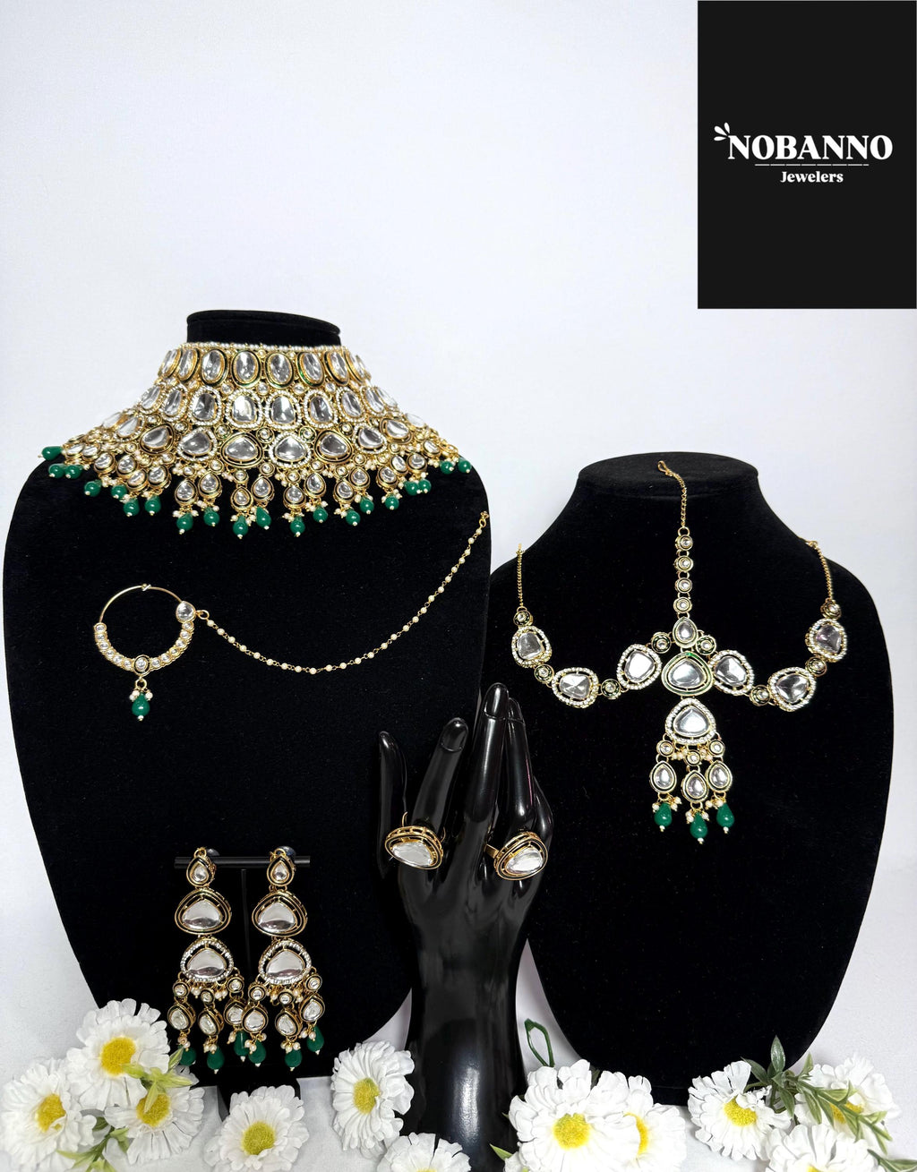 Pristine Handcrafted Kundan Bridal set/Indian  Bridal Jewelry Set/ High Quality Kundan 7 Piece Set.