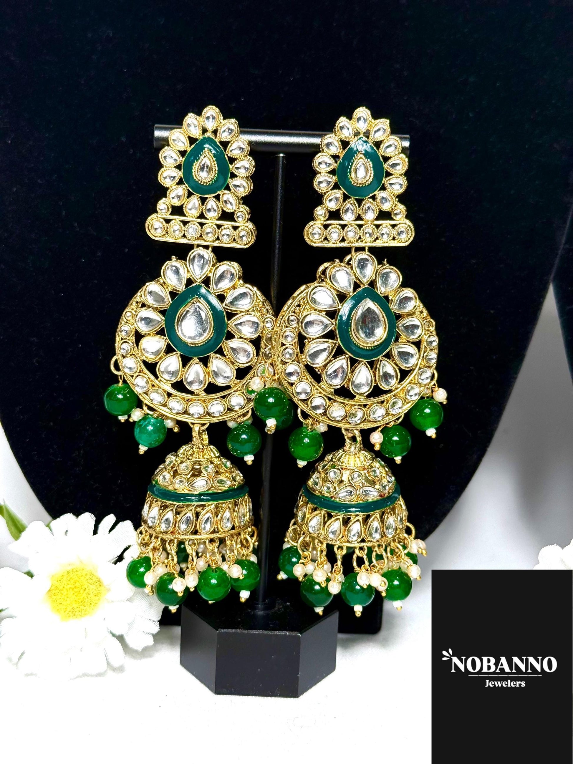 Handcrafted Kundan Necklace Set.Indian /pakistani/Bangladeshi Jewelry.