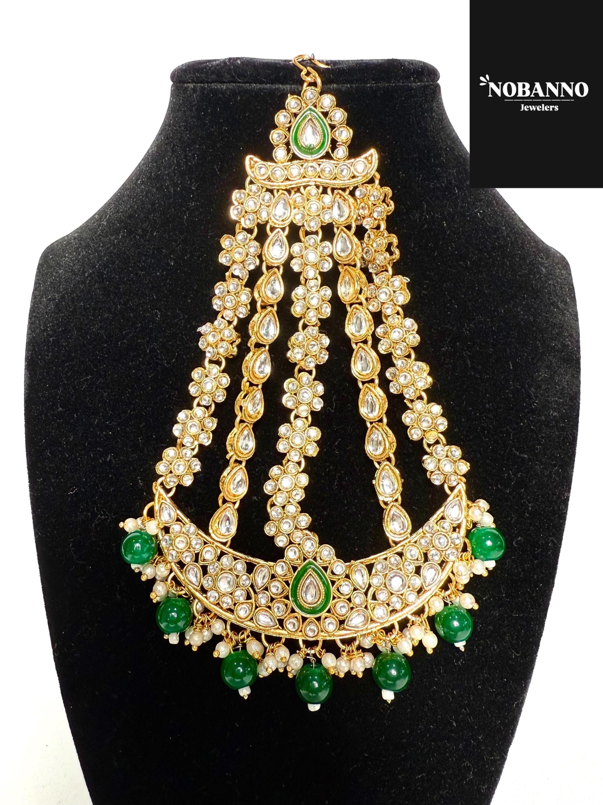 Pristine Handcrafted  Kundan Bridal set/Indian Full Bridal Jewelry Set/ High Quality Kundan Polki 9 Piece Set