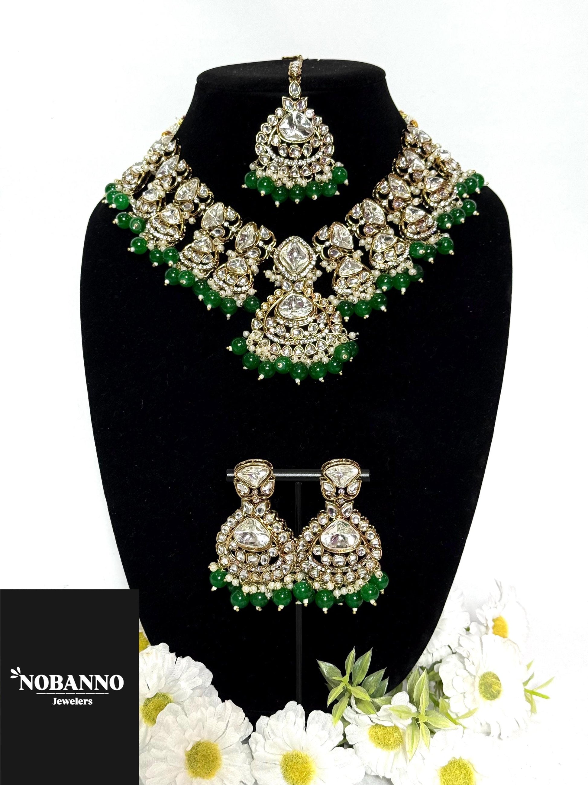 Pristine Handcrafted  Kundan Necklace set/Indian  Jewelry Set/ High Quality Kundan 4 Piece Set