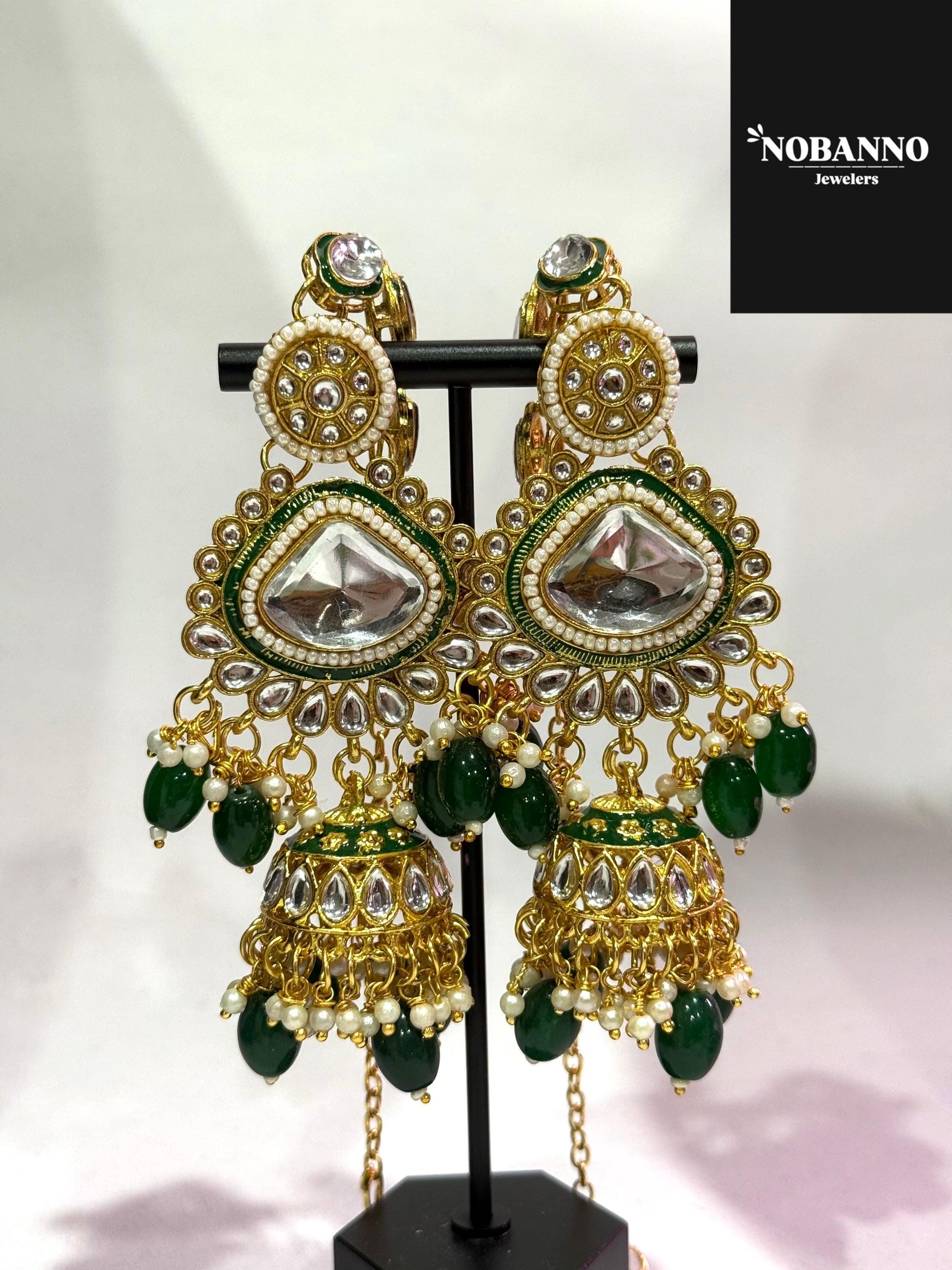 Pristine Handcrafted  Kundan Bridal set/Indian Full Bridal Jewelry Set/ High Quality Kundan 8 Piece Set