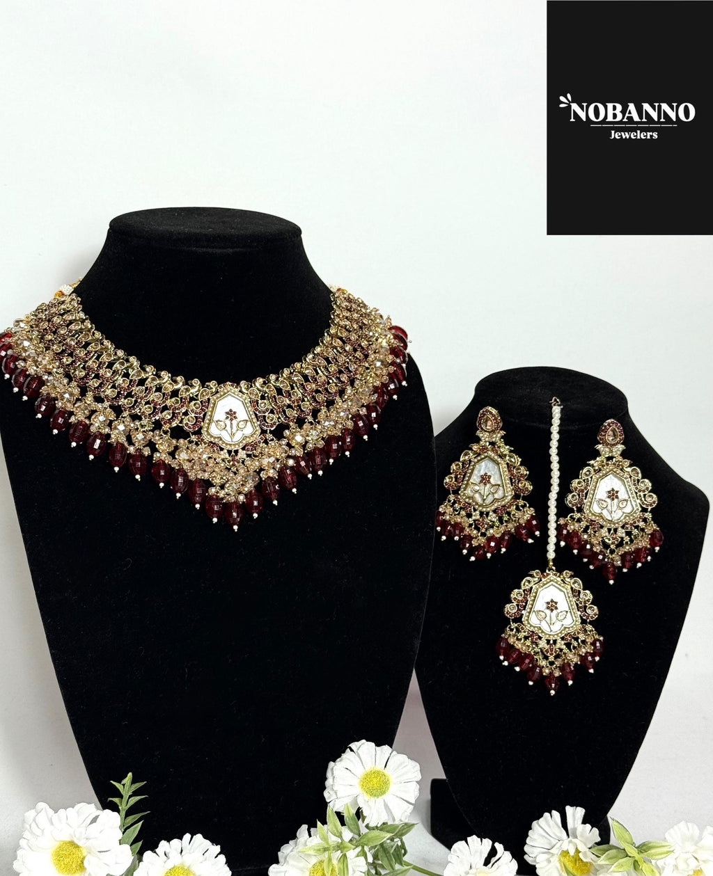 Pristine Handcrafted  Polki Kundan Necklace  set/Indian Jewelry Set/ High Quality Kundan Polki 4 Piece Set.