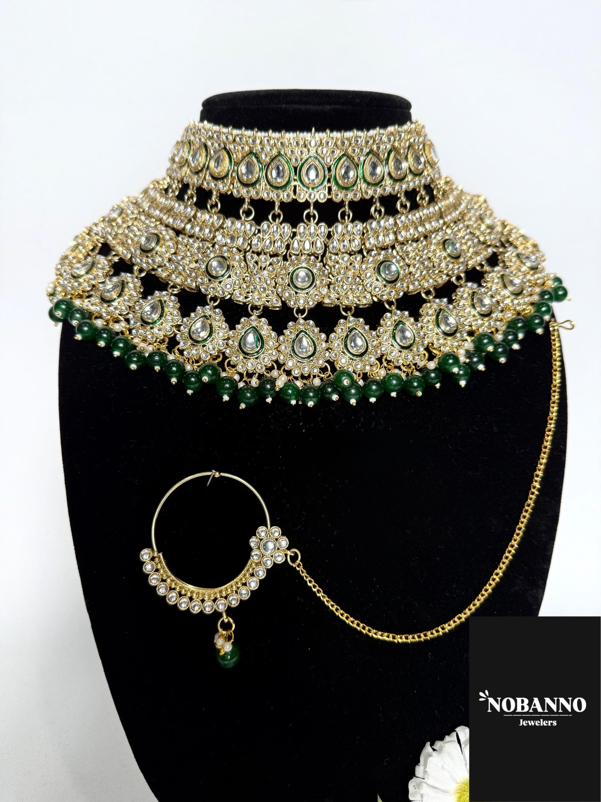 Pristine Handcrafted  Kundan Bridal set/Indian Full Bridal Jewelry Set/ High Quality Kundan 9 Piece Set