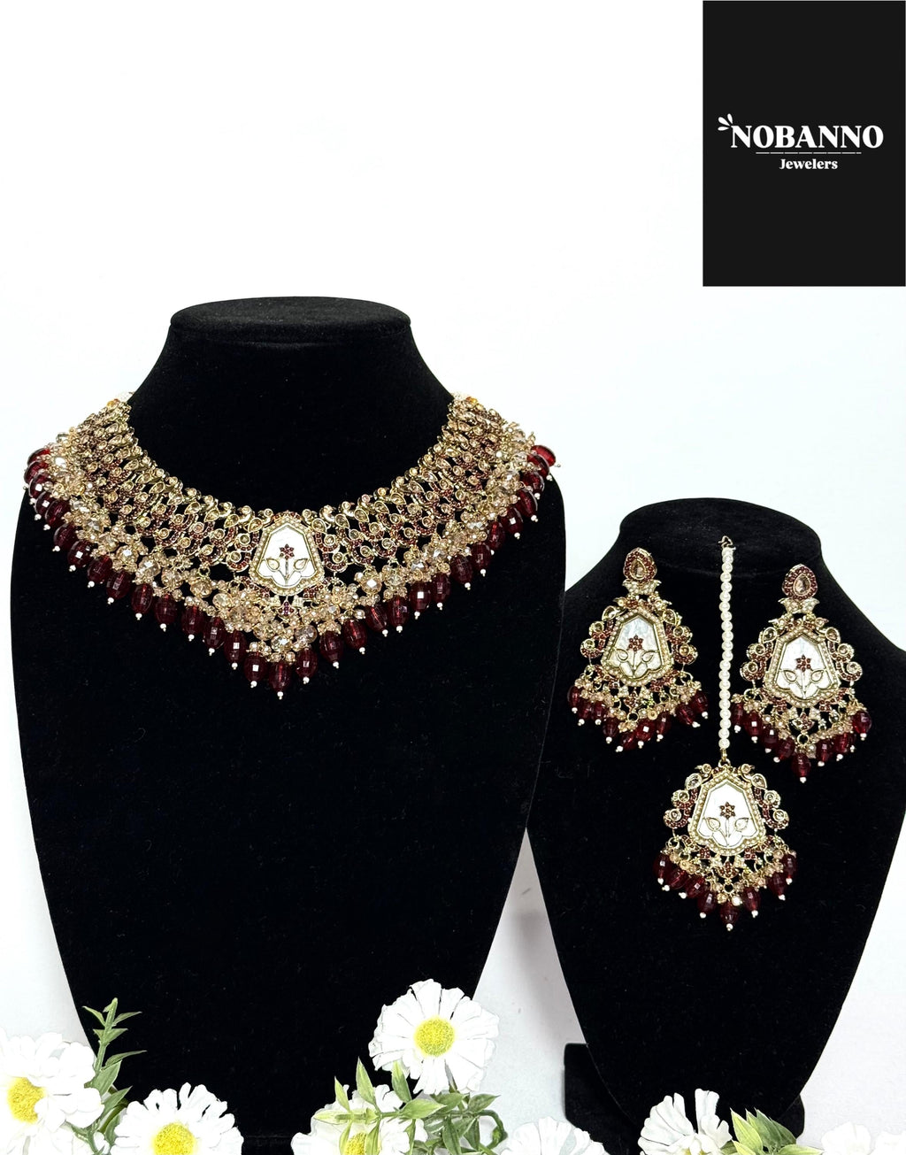 Pristine Handcrafted  Polki Kundan Necklace  set/Indian Jewelry Set/ High Quality Kundan Polki 4 Piece Set.
