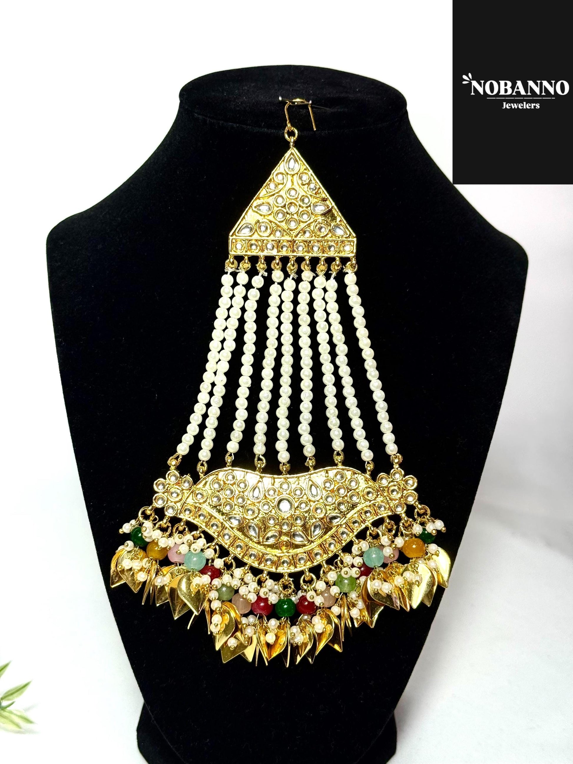 Handcrafted Kundan Semi BridalJewelry Set.Indian/Bangladeshi/Pakistani Jewelery.