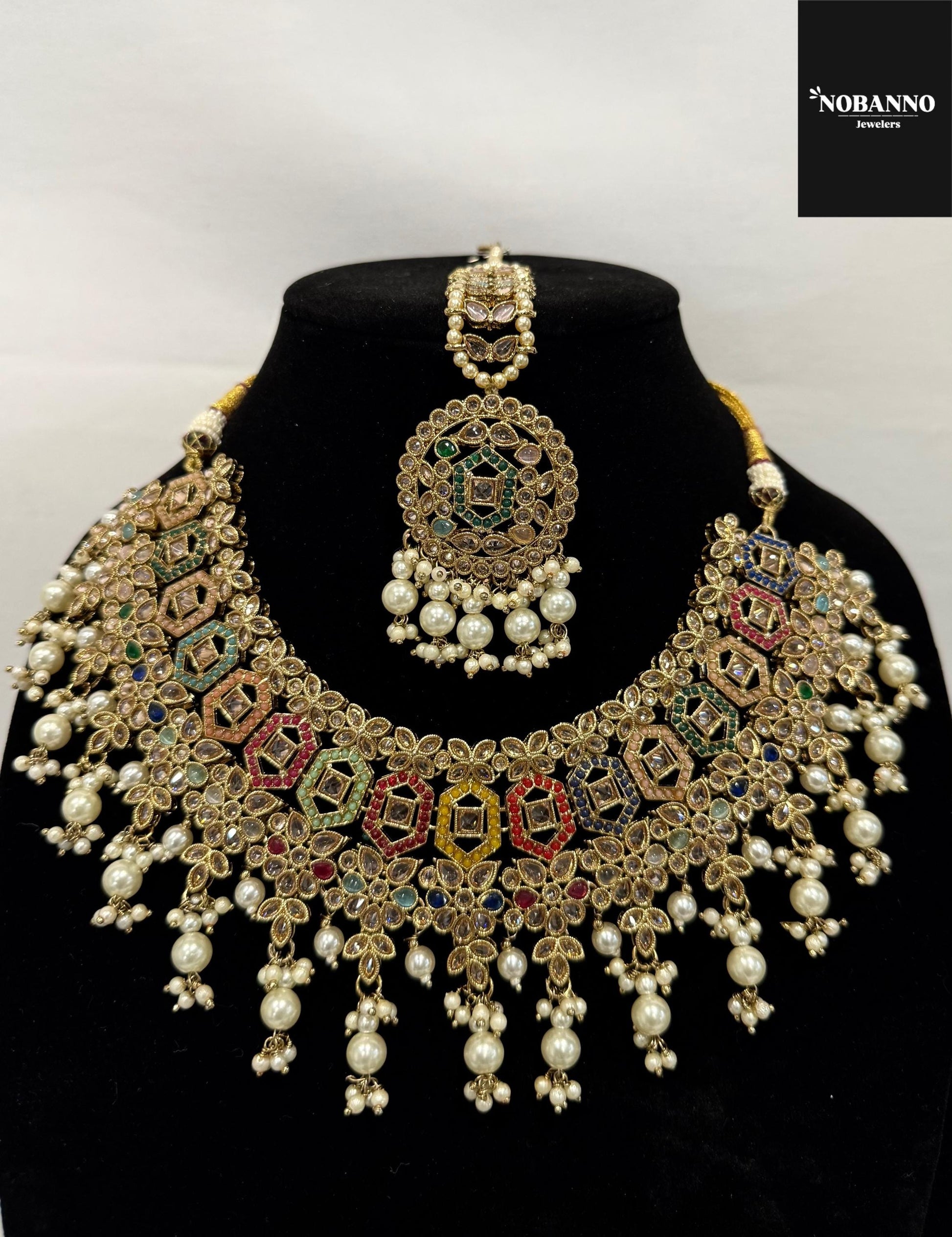 Pristine Handcrafted Kundan Bridal set/Indian Semi Bridal Jewelry Set/ High Quality Kundan Polki 5 Piece Set