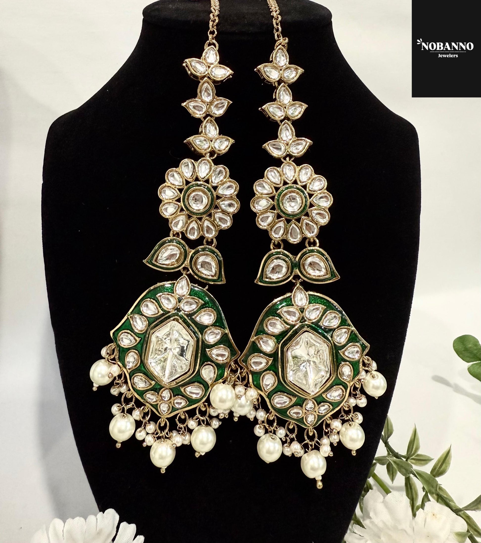 Pristine Handcrafted  Kundan Semi Bridal set/Indian Full Bridal Jewelry Set/ High Quality Kundan 4 Piece Set