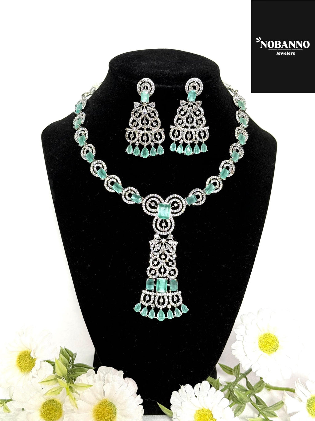 Pristine Handcrafted American diamond set/ necklace set /AD jewelry/Indian Jewelry Set