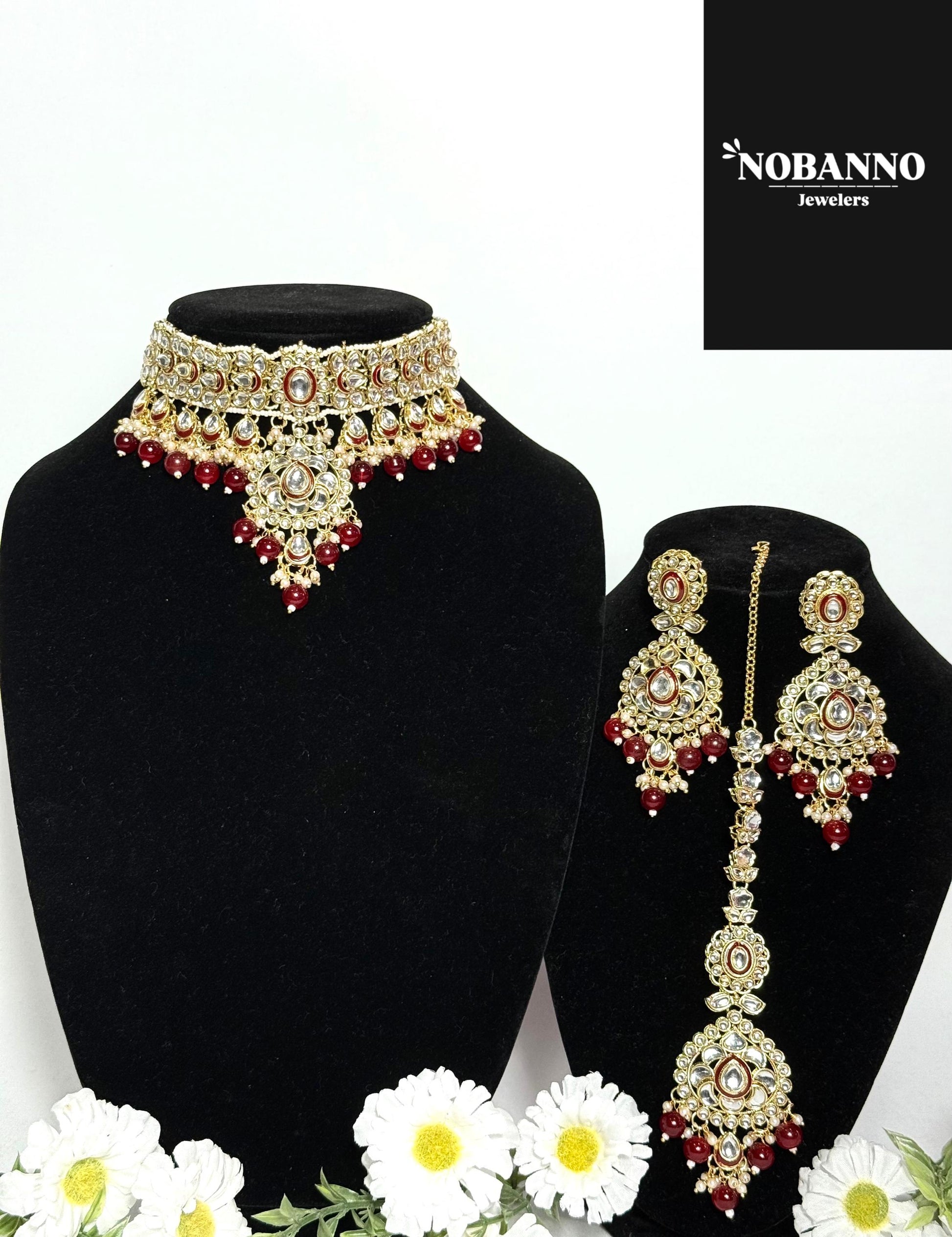 Pristine Handcrafted Kundan Choker set/Indian  Jewelry Set/ High Quality Kundan 4 Piece Set.