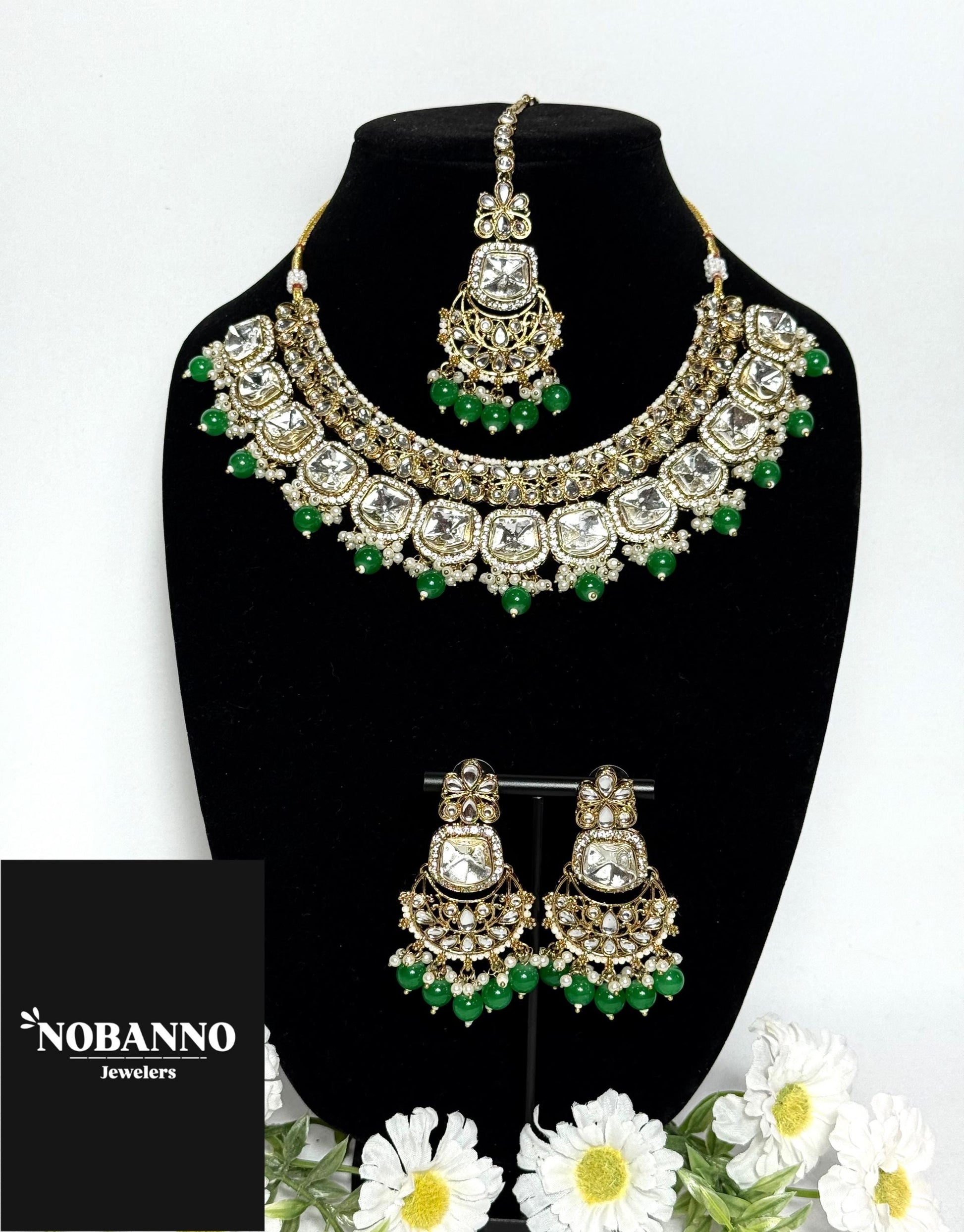 Pristine Handcrafted  Kundan Necklace set/Indian  Jewelry Set/ High Quality Kundan 4 Piece Set