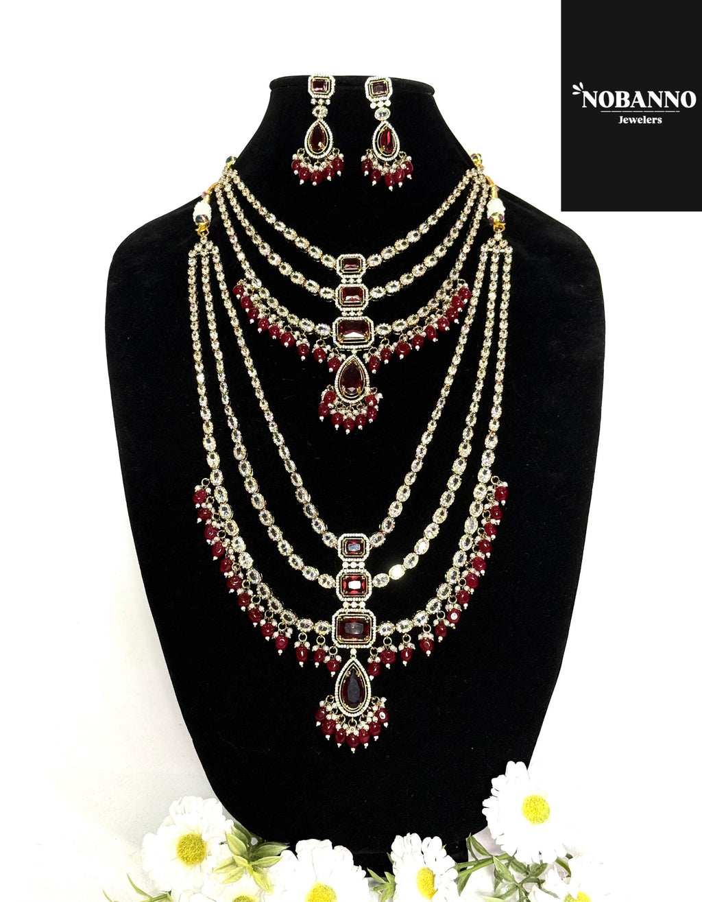 Pristine Handcrafted  Victorian semi Bridal set/Indian Bridal Jewelry Set/ High Quality stone / Victorian 4 Piece Set