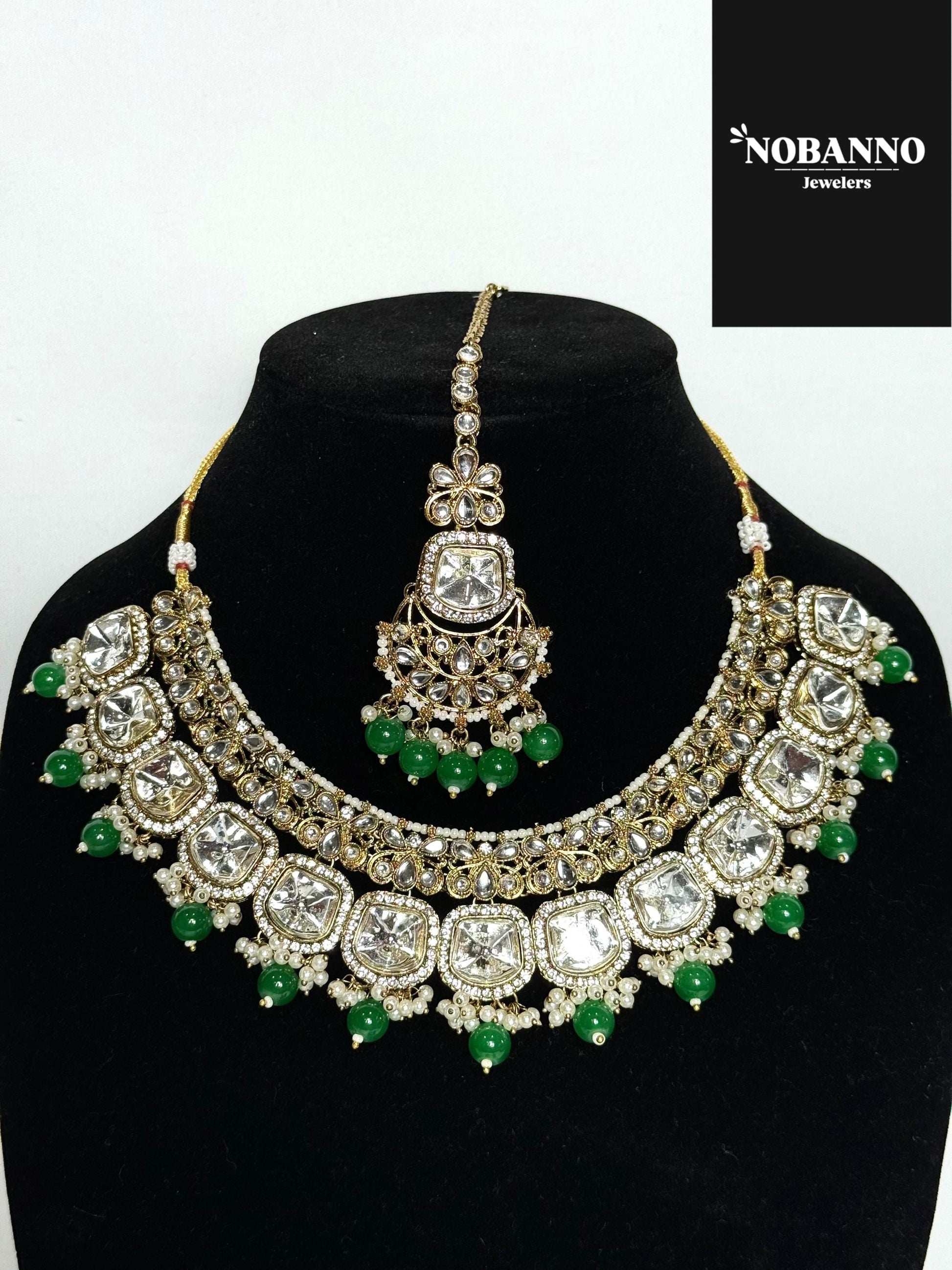 Pristine Handcrafted  Kundan Necklace set/Indian  Jewelry Set/ High Quality Kundan 4 Piece Set