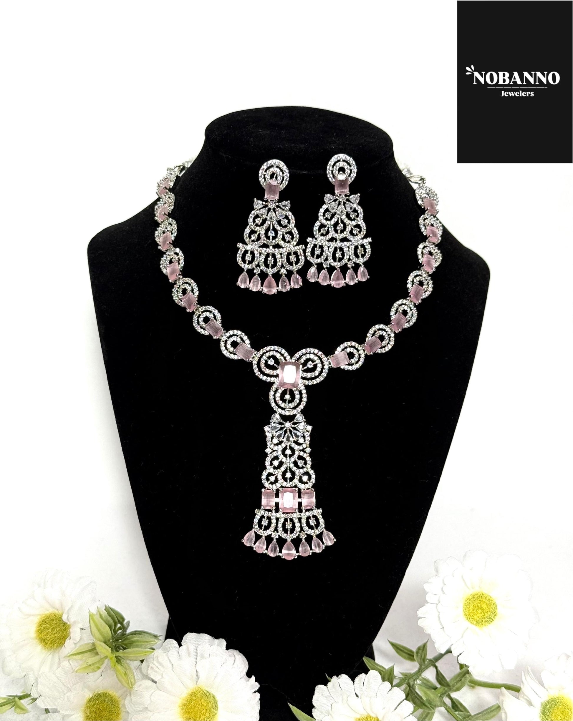 Pristine Handcrafted American diamond set/ necklace set /AD jewelry/Indian Jewelry Set