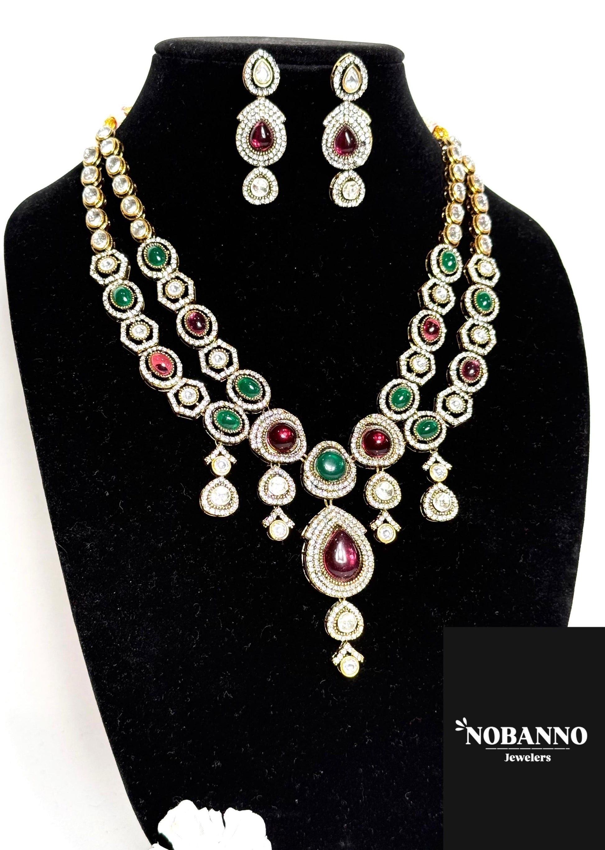 Premium Quality Victorian Polished long necklace Set/Indian Jewellery/ Victorian jewellery.