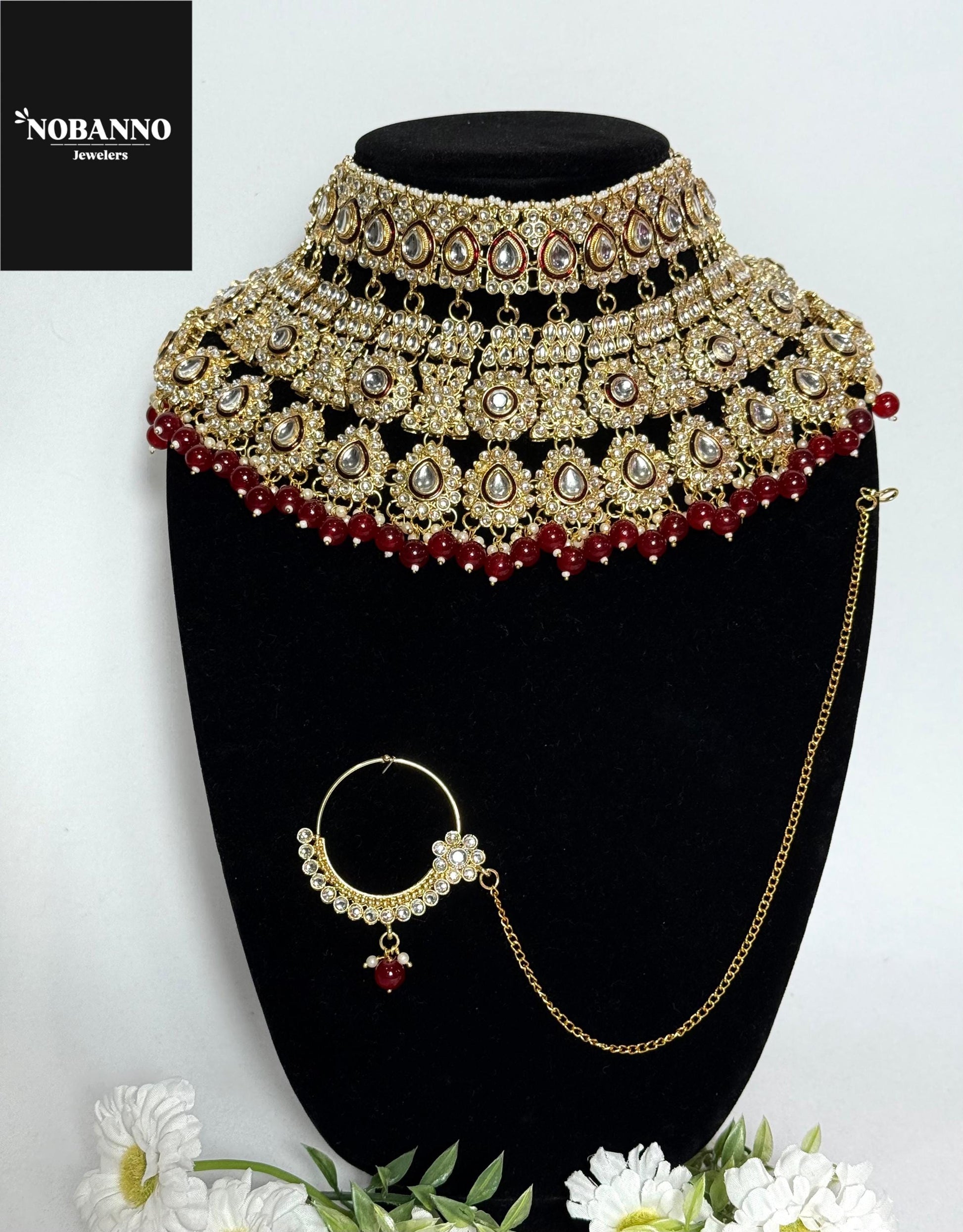 Pristine Handcrafted  Kundan Bridal set/Indian Full Bridal Jewelry Set/ High Quality Kundan 9 Piece Set