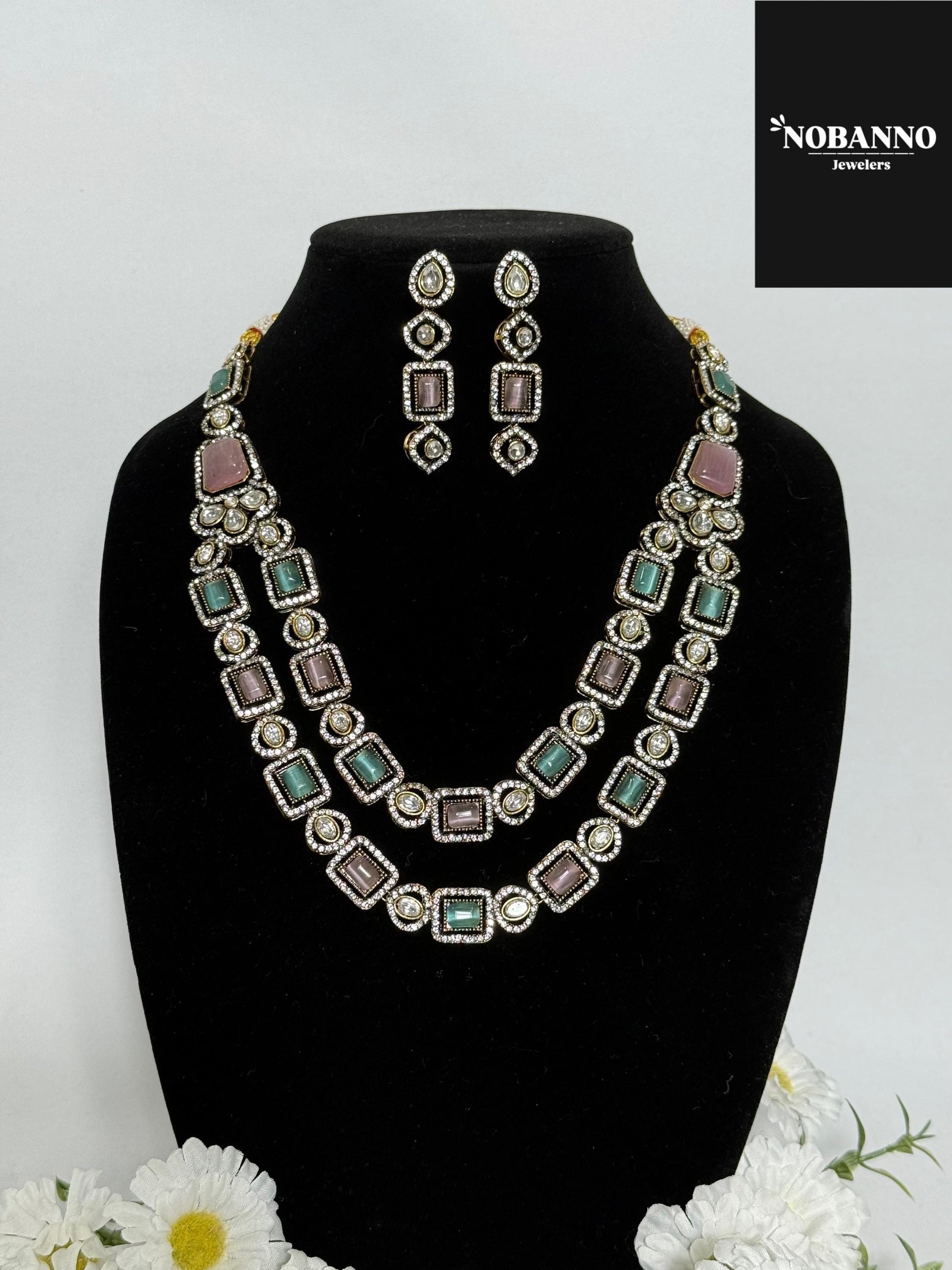 Premium Quality Victorian Polished long necklace Set/Indian Jewellery/ Victorian jewellery.