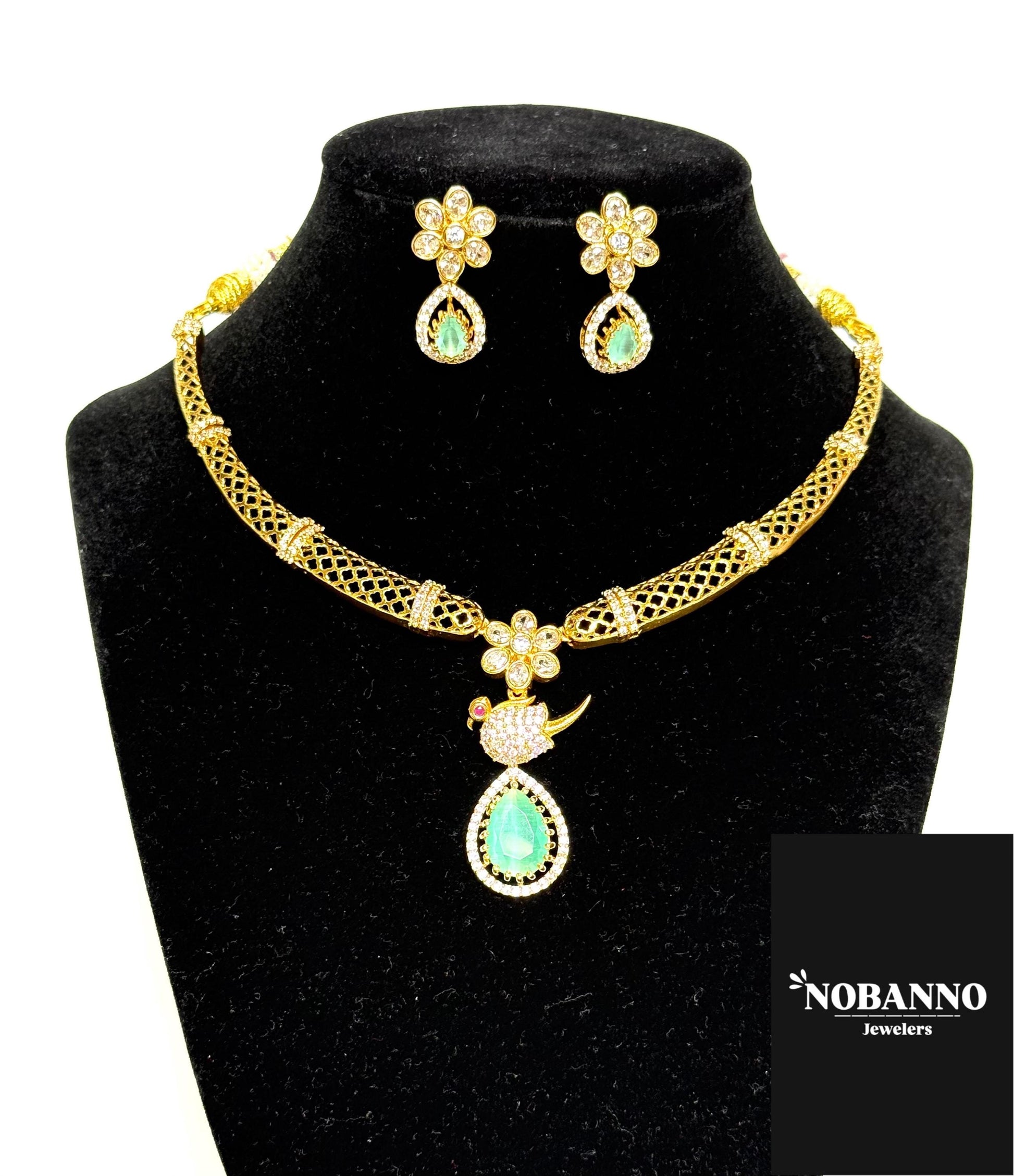 Pristine Handcrafted Goldplated jewelery set/Indian Jewelry Set/ Good quality 3 Piece Set.