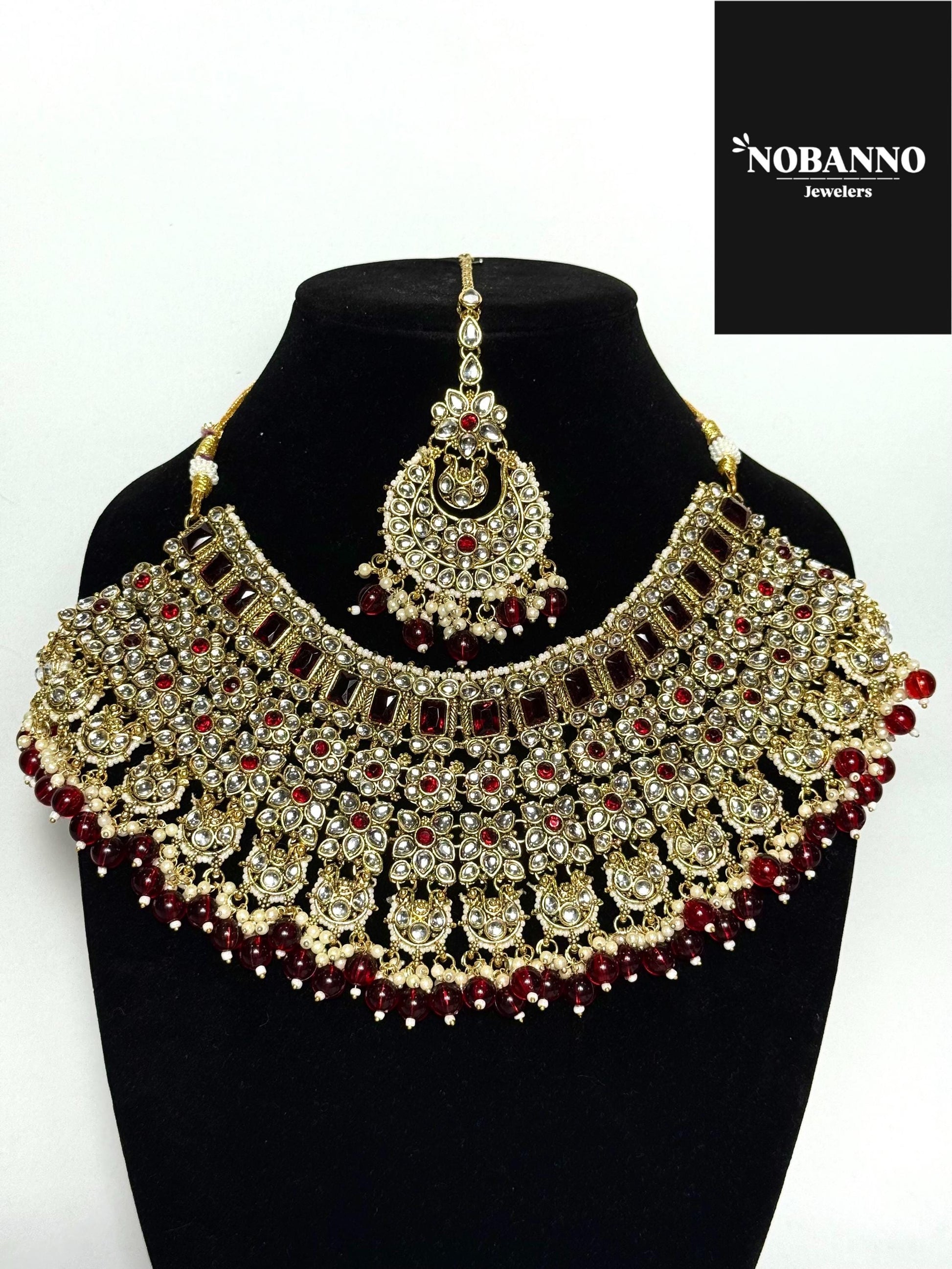 Handcrafted Kundan Necklace Set.Indian /pakistani/Bangladeshi Jewelry.