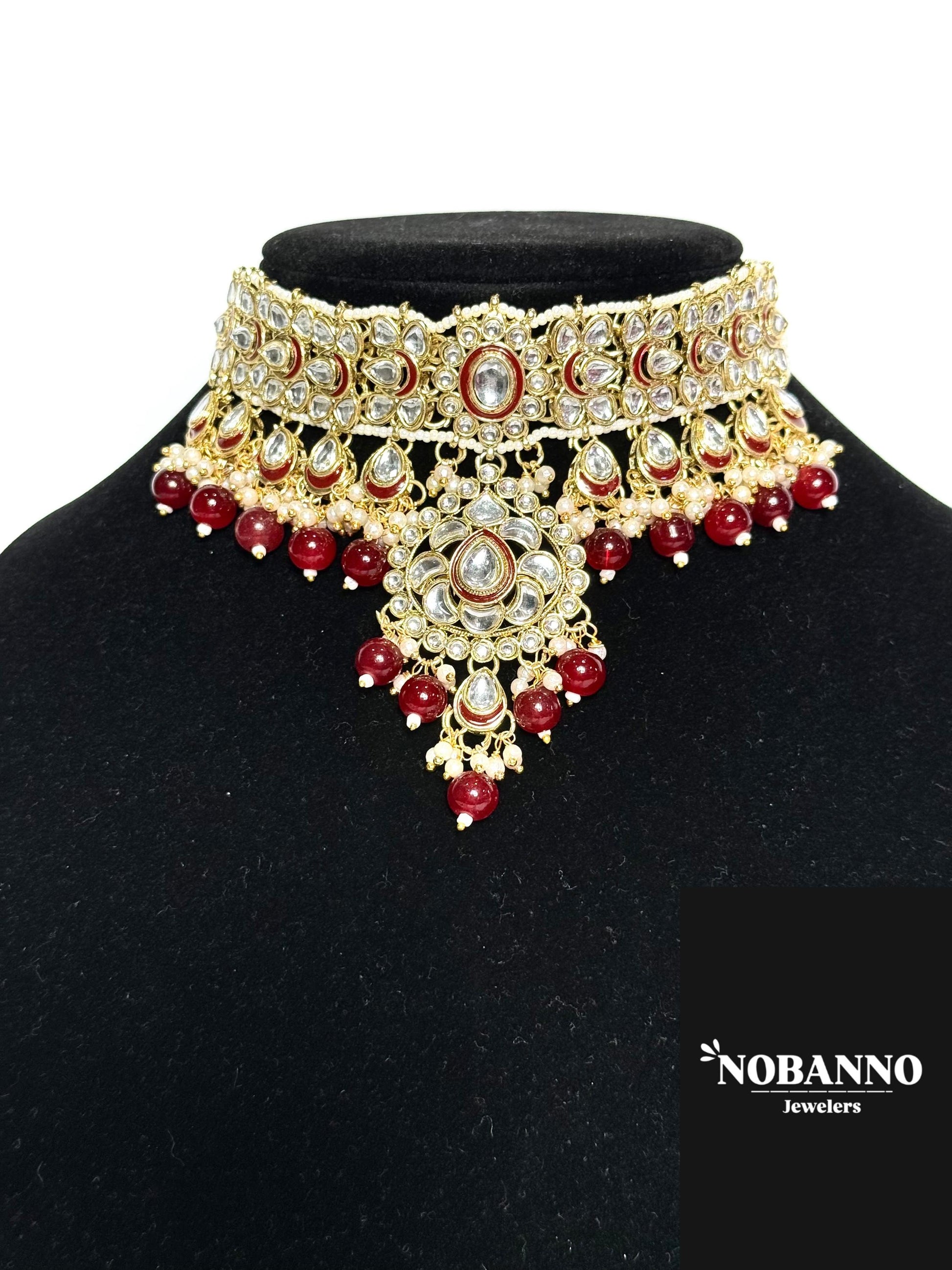 Pristine Handcrafted Kundan Choker set/Indian  Jewelry Set/ High Quality Kundan 4 Piece Set.