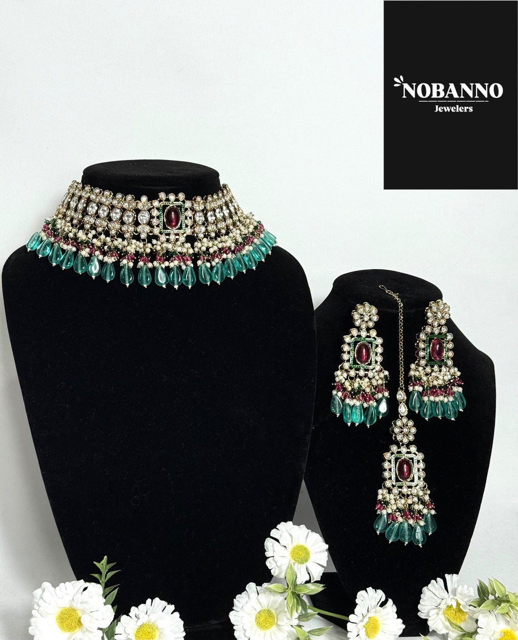 Handcrafted Kundan Choker set/Indian  Jewelry Set/ High Quality Kundan 4 Piece Set.