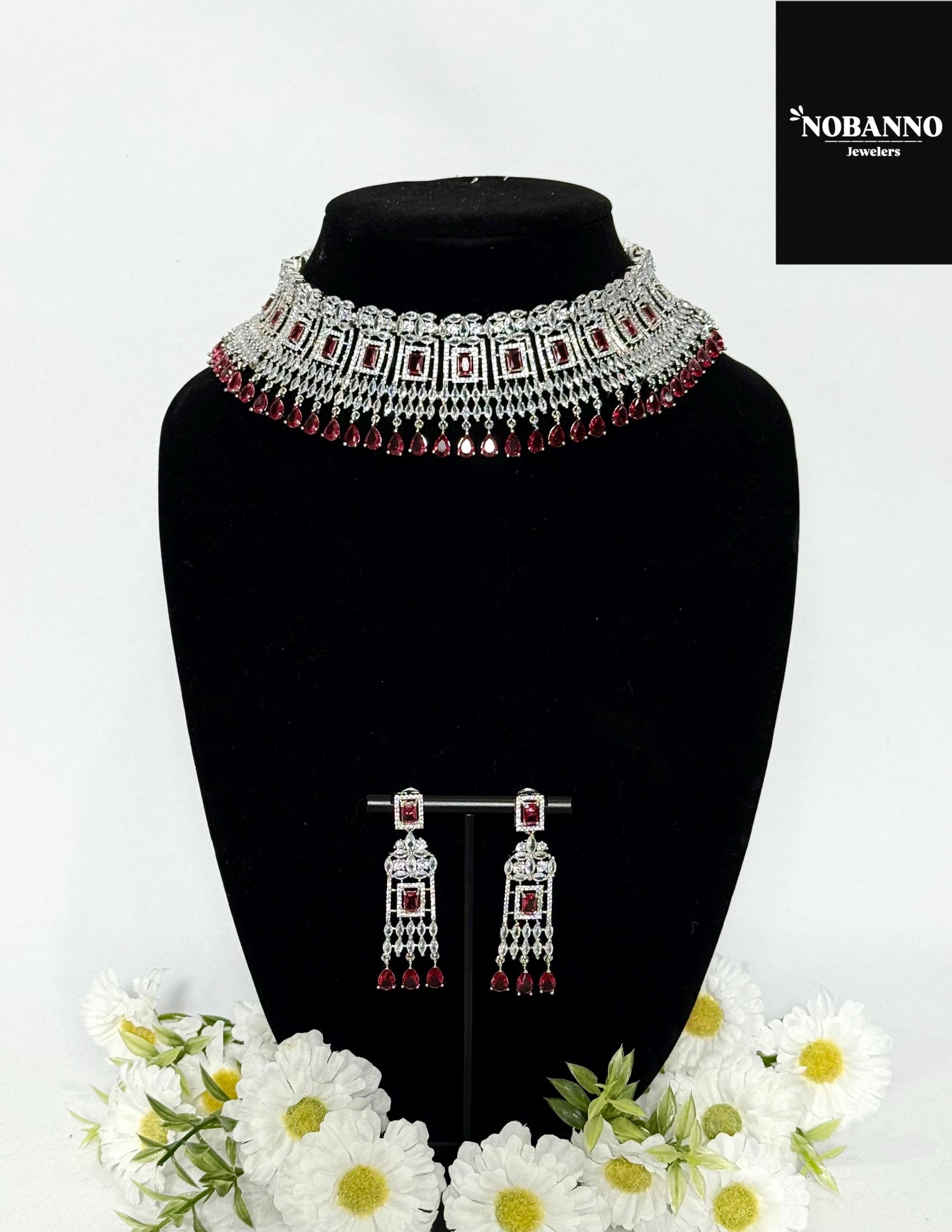 Pristine Handcrafted  American diamond set/Cz jewelry/Indian Jewelry Set.