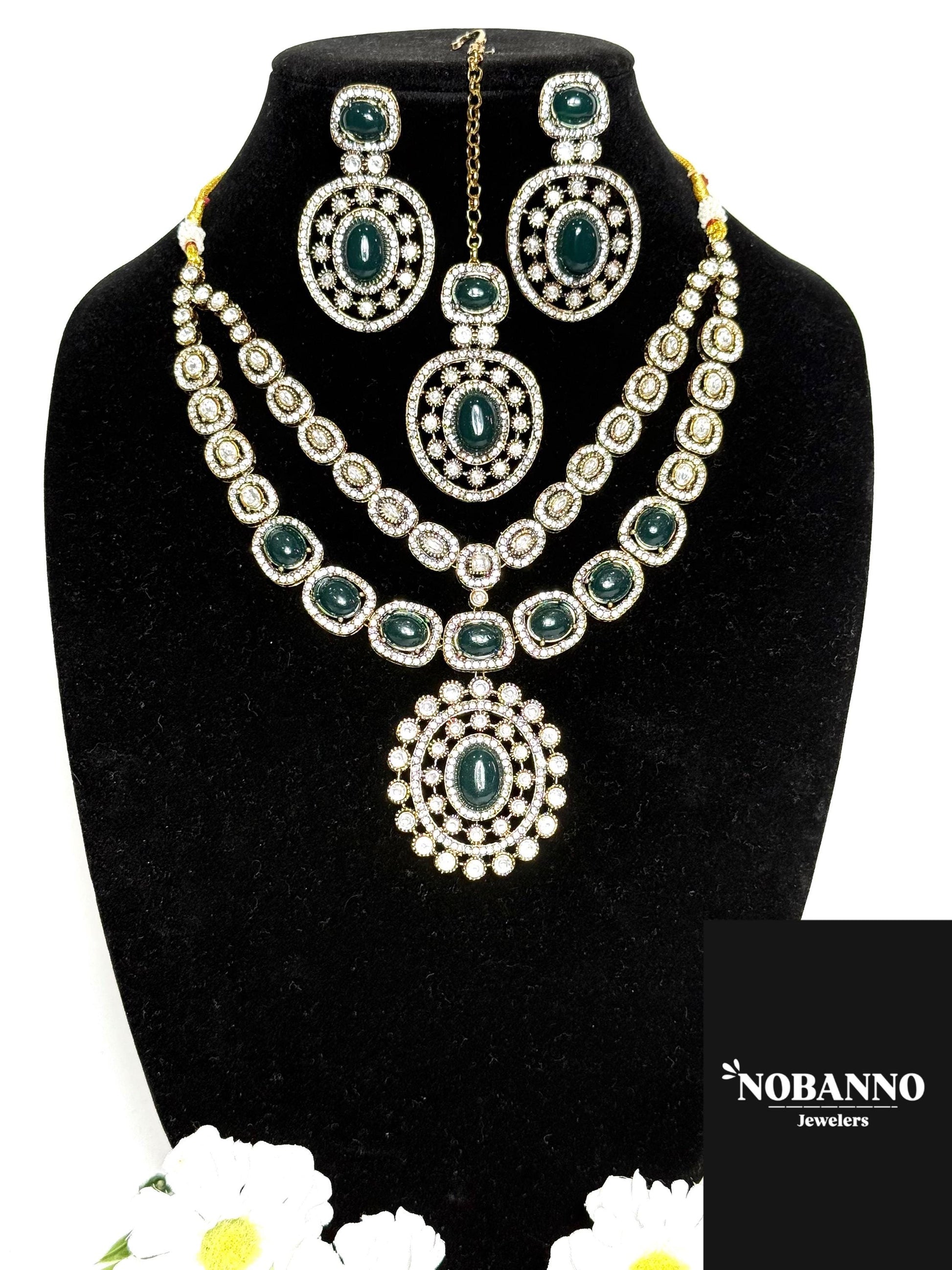 Premium Quality Victorian Polished long necklace Set/Indian Jewellery/ Victorian jewellery.